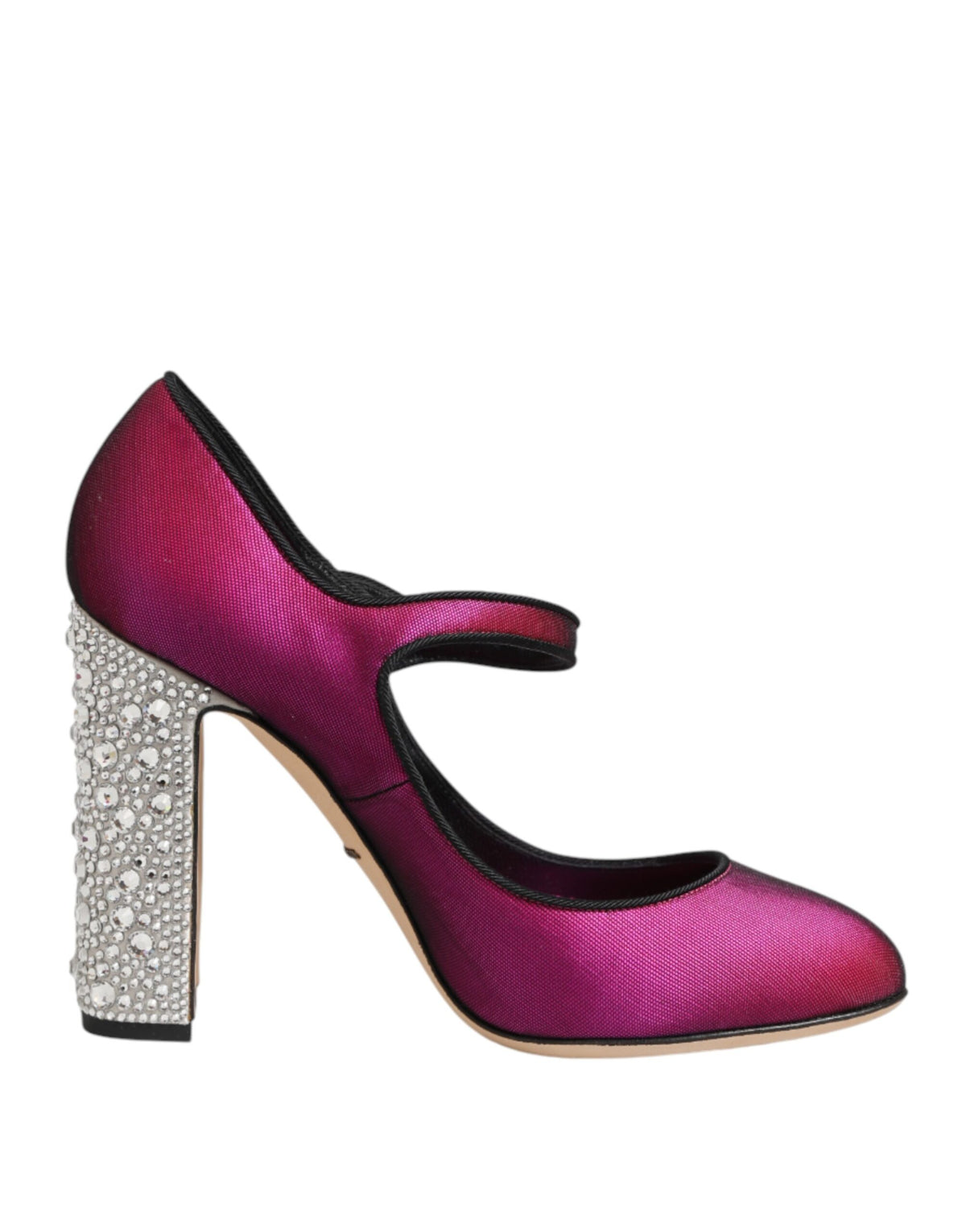 Dolce & Gabbana Pink Strass Mary Janes Heels Pumps Women's Shoes