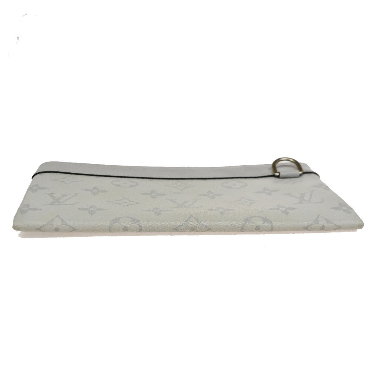 Louis Vuitton Discovery Pochette Monogram Taigarama White Leather Clutche & Pouche Bag (Pre-Owned)