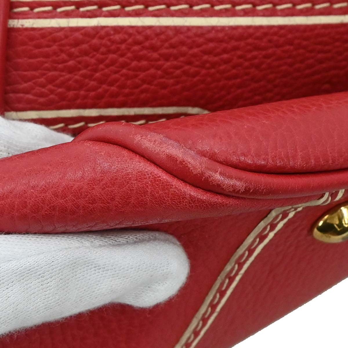Louis Vuitton Carryall Leather Red Leather Travel Bag Bag (Pre-Owned)