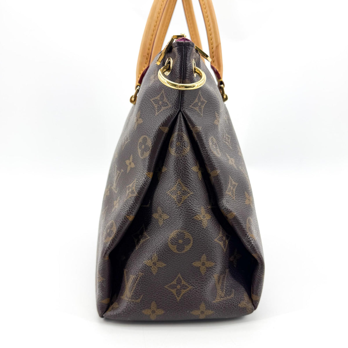 Louis Vuitton Pallas Monogram Canvas With Leather Brown Canvas Tote Bag Bag (Pre-Owned)