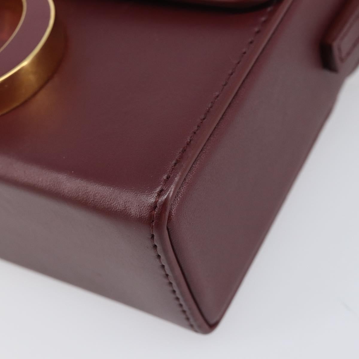 Christian Dior 30 Montaigne Box Leather Burgundy Leather Handbag (Pre-Owned)