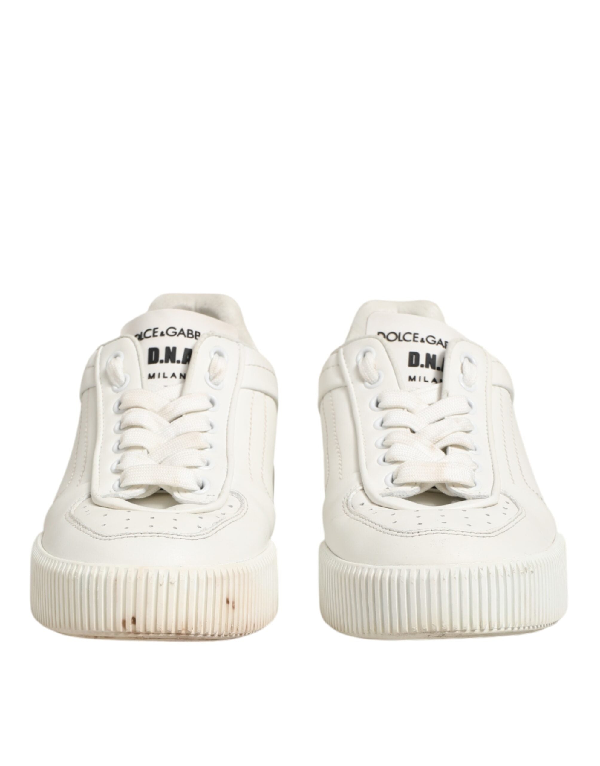 Dolce & Gabbana White Leather MIAMI Low Top Sneakers Women's Shoes (Pre-Owned)