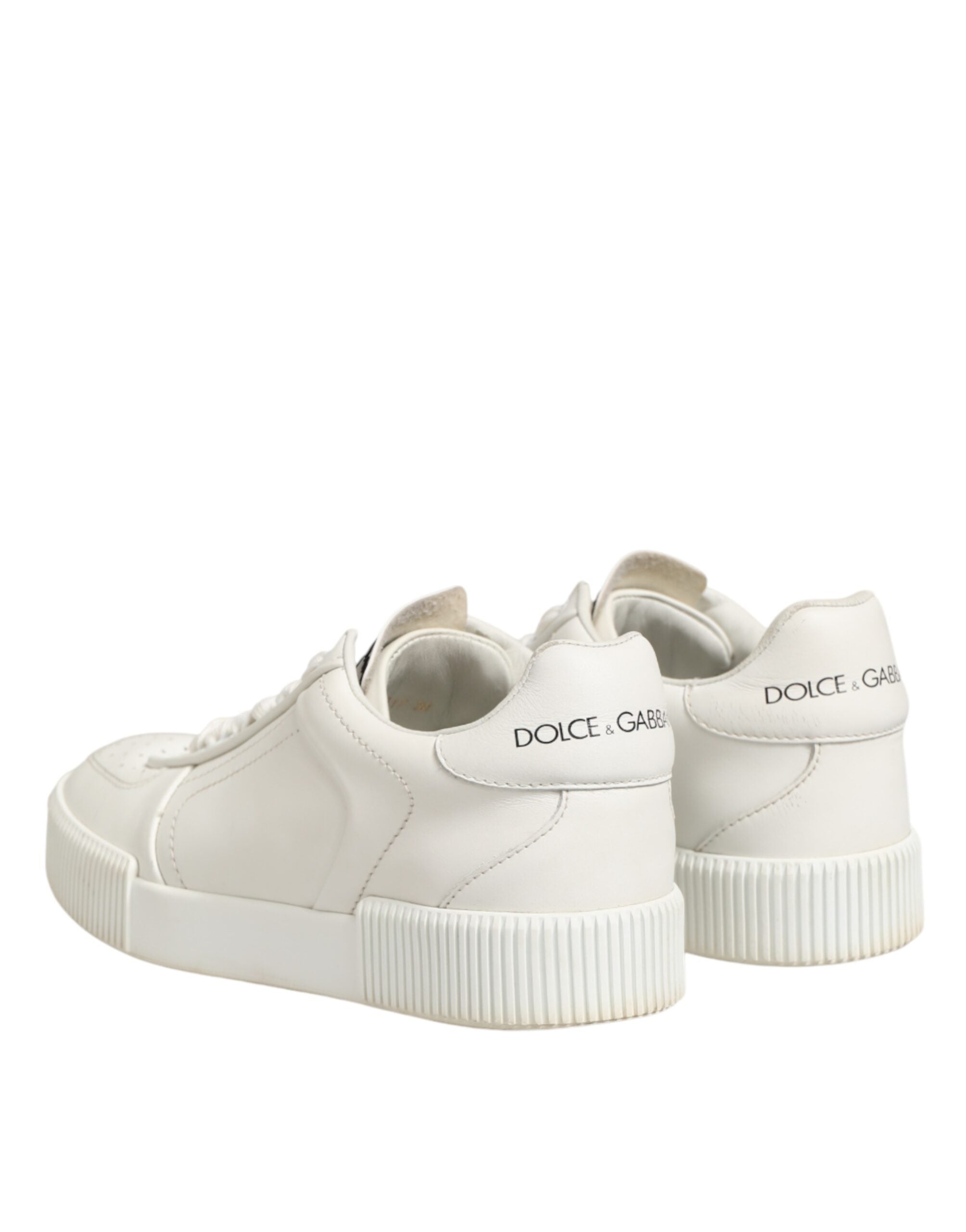 Dolce & Gabbana White Leather MIAMI Low Top Sneakers Women's Shoes (Pre-Owned)
