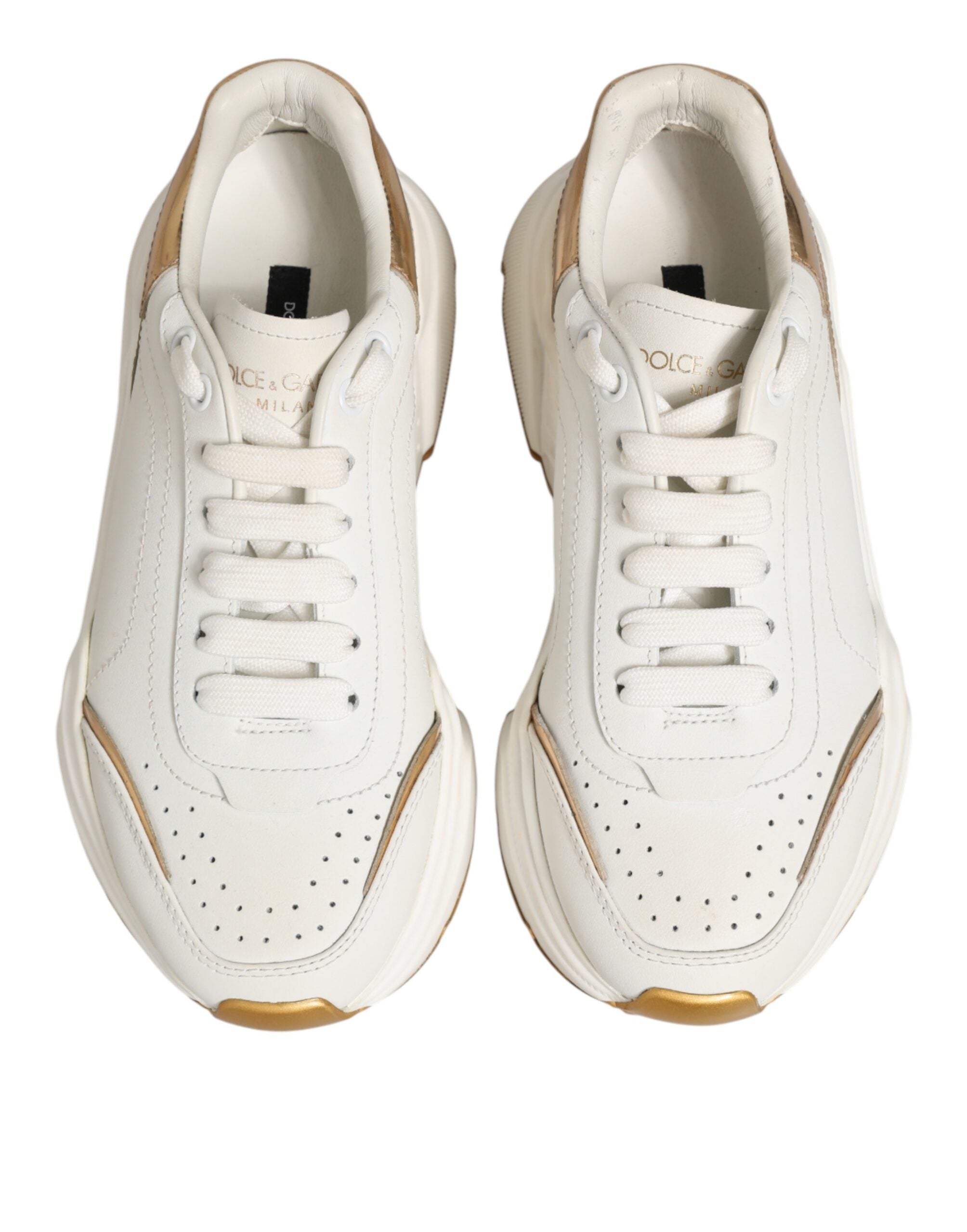 Dolce & Gabbana White Gold Daymaster Low Top Sneakers Women's Shoes (Pre-Owned)