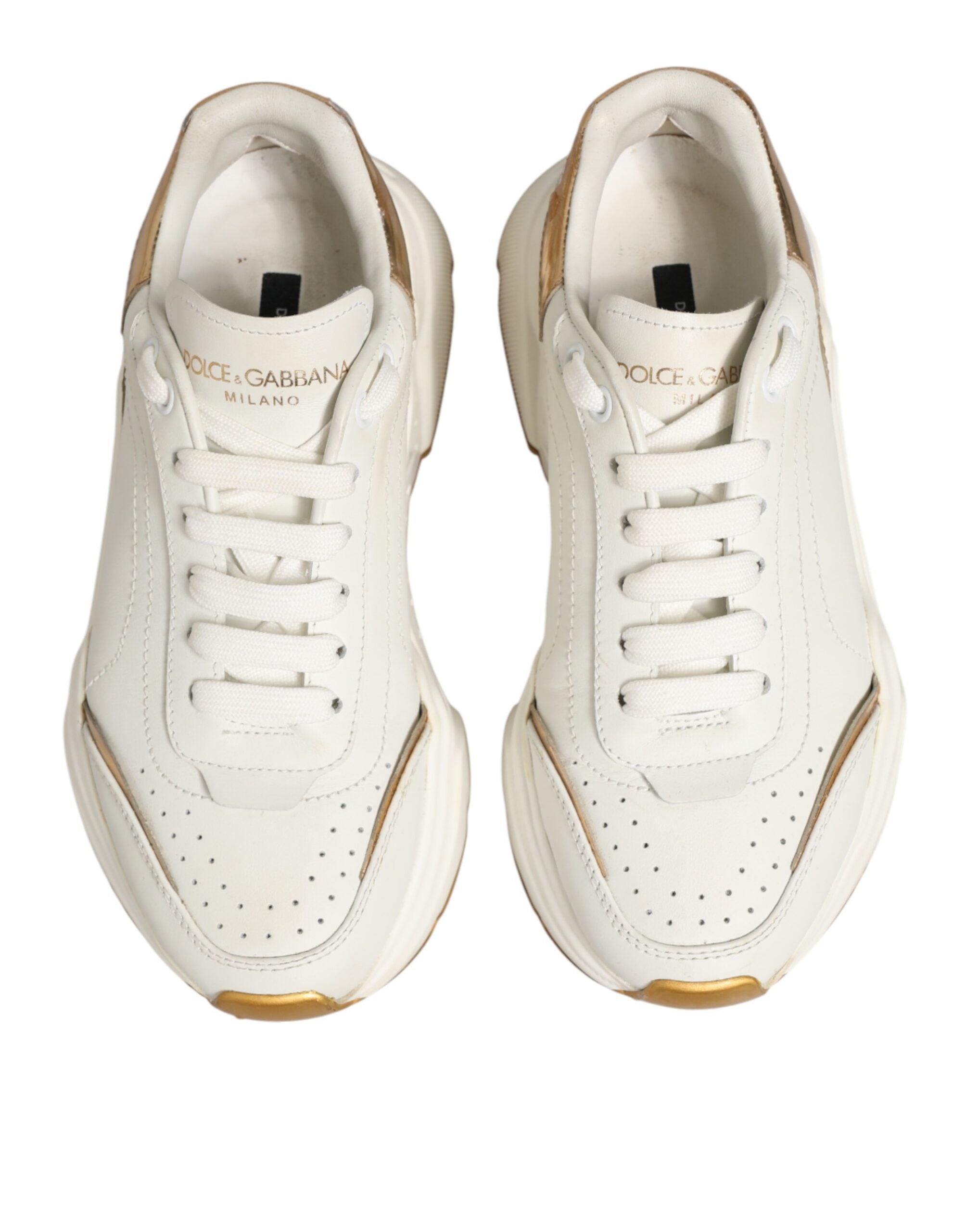 Dolce & Gabbana White Gold Daymaster Low Top Sneakers Women's Shoes (Pre-Owned)