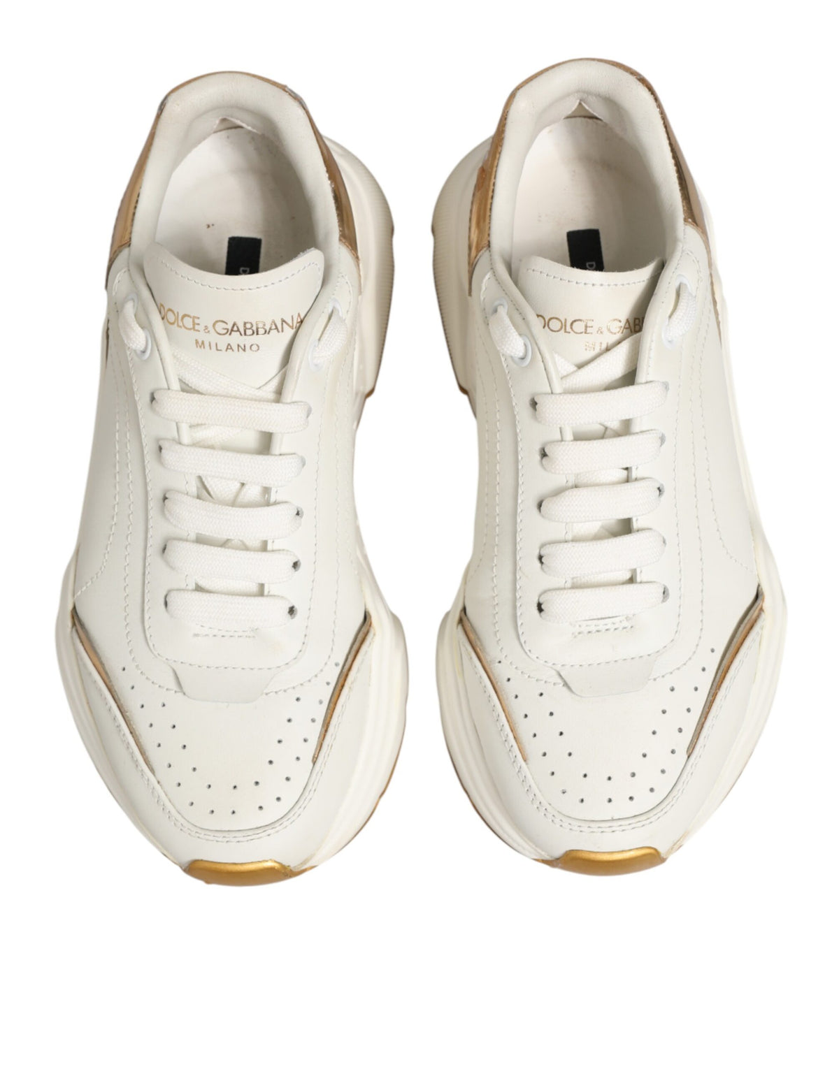 Dolce & Gabbana White Gold Daymaster Low Top Sneakers Women's Shoes (Pre-Owned)