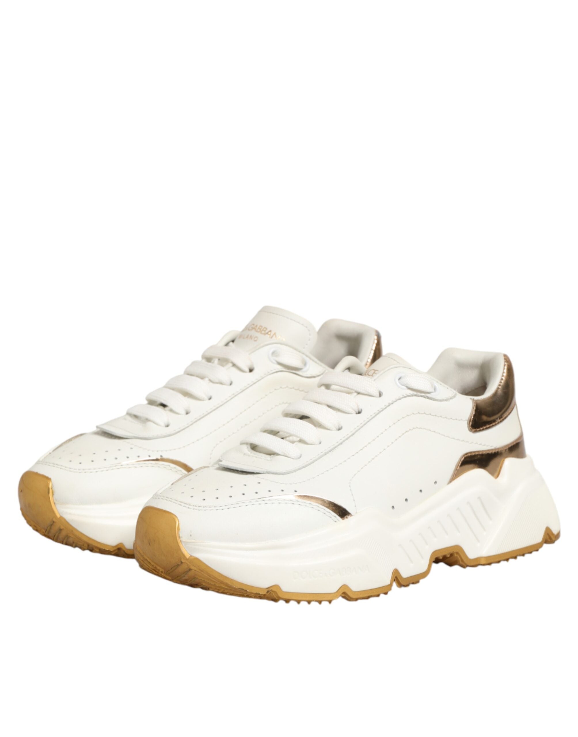 Dolce & Gabbana White Gold Daymaster Low Top Sneakers Women's Shoes (Pre-Owned)