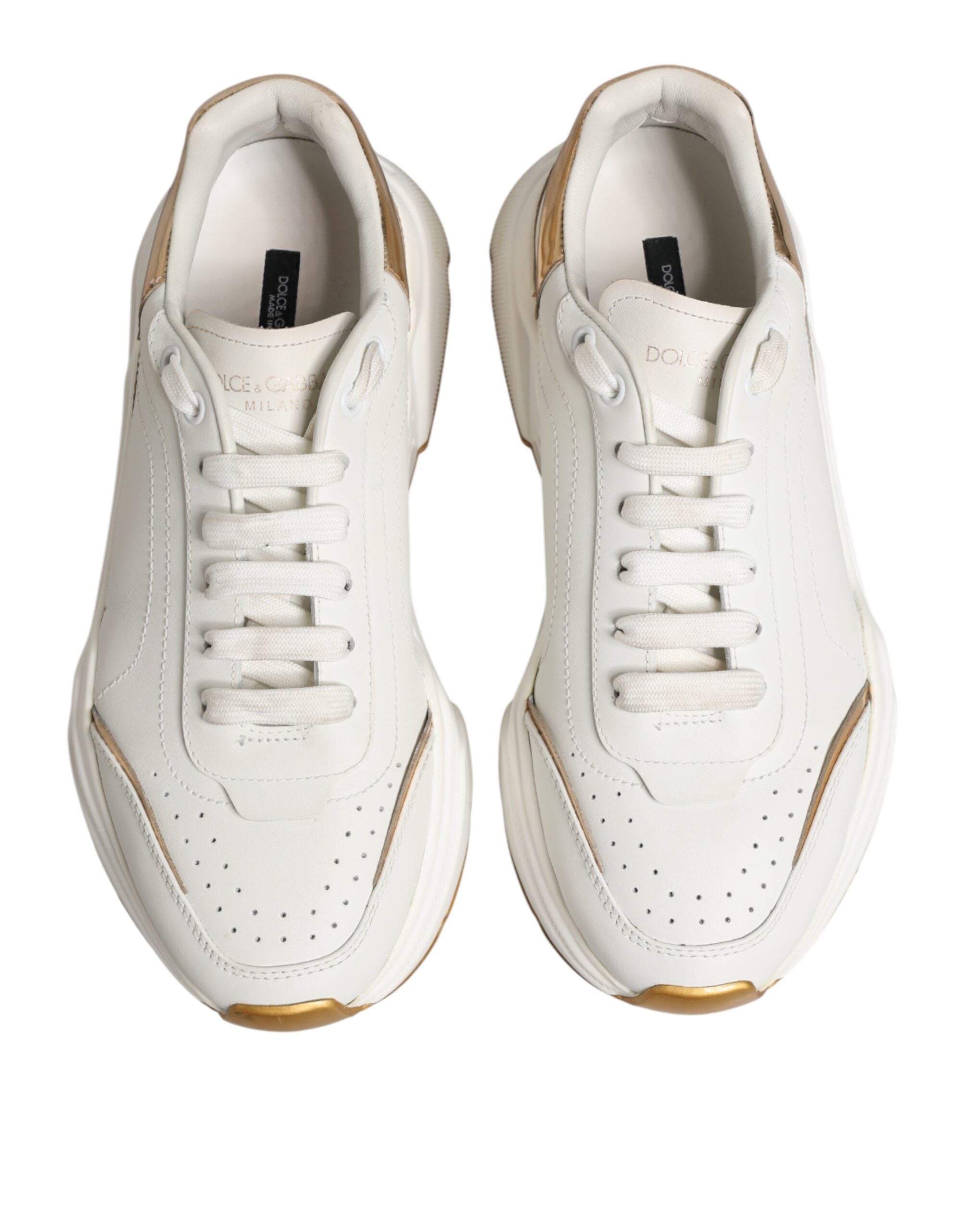 Dolce & Gabbana White Gold Daymaster Low Top Sneakers Women's Shoes (Pre-Owned)