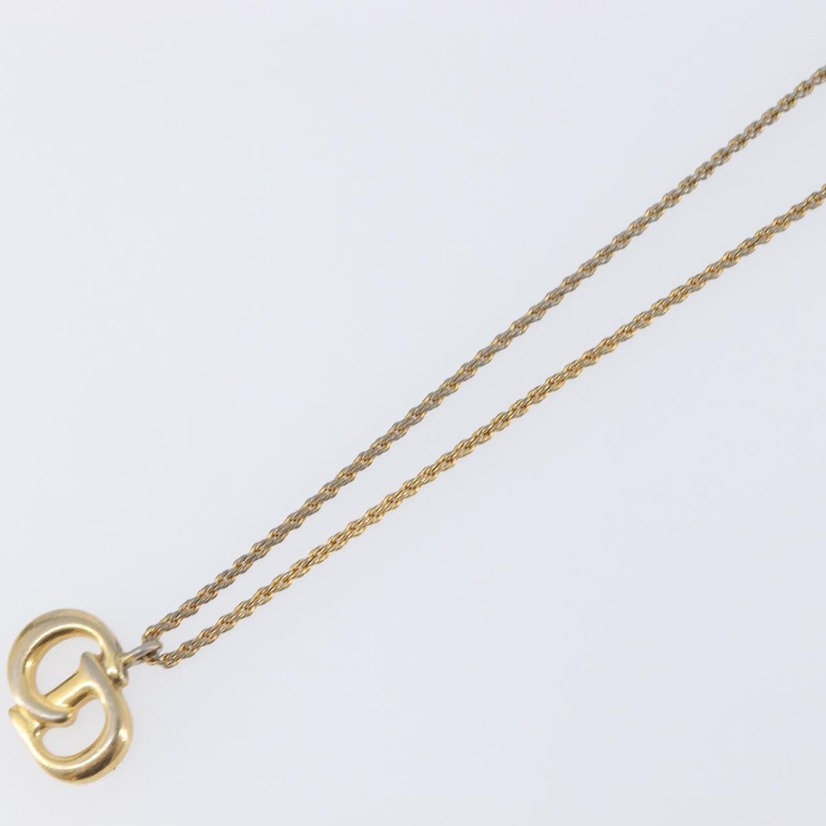 Christian Dior Vintage Cd Pendant Metal Gold Metal Necklace Jewelry (Pre-Owned)