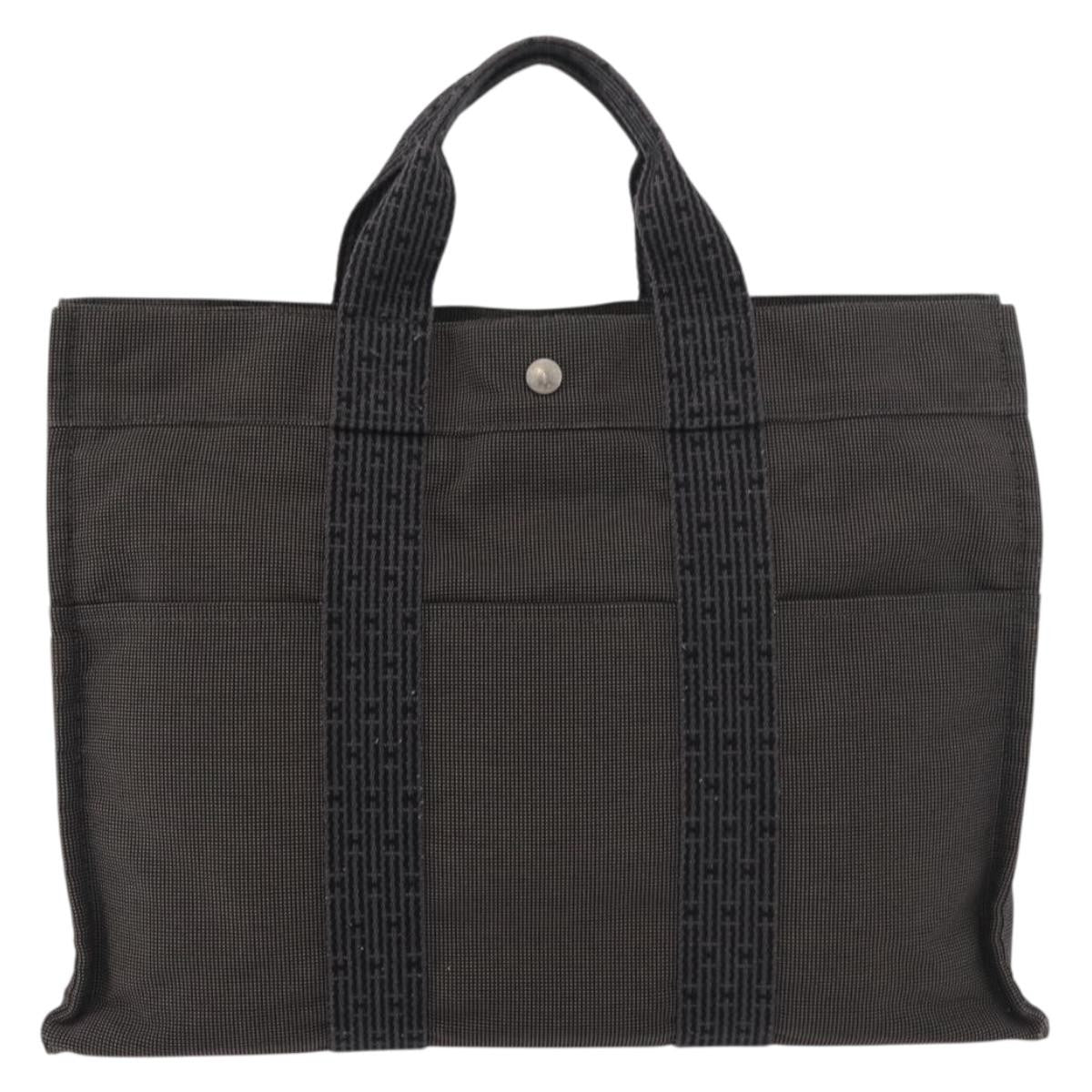 Hermes Fourre-Tout Herline Canvas Gray Canvas Tote Bag Bag (Pre-Owned)