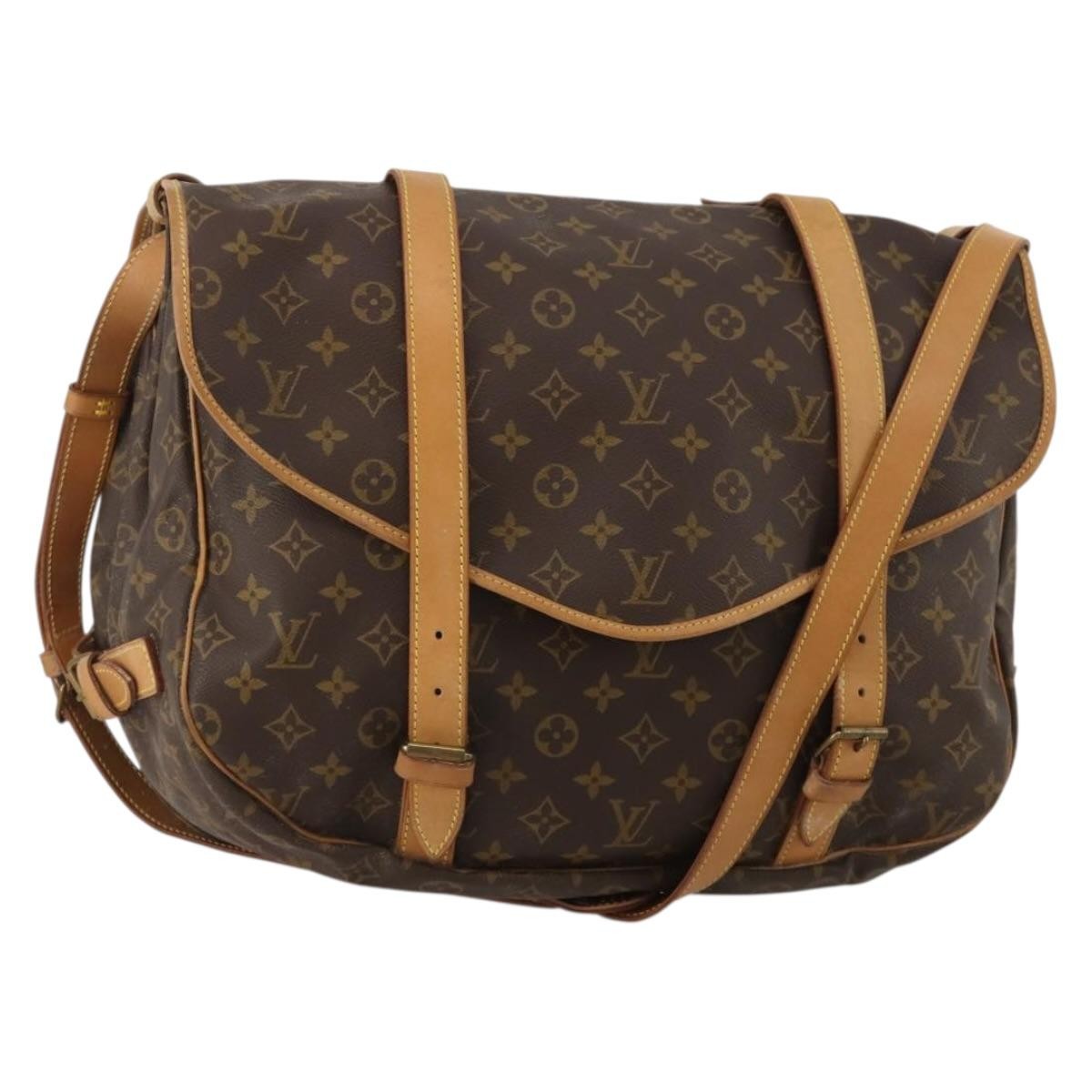 Louis Vuitton Saumur Monogram Canvas Brown Canvas Shoulder Bag Bag (Pre-Owned)