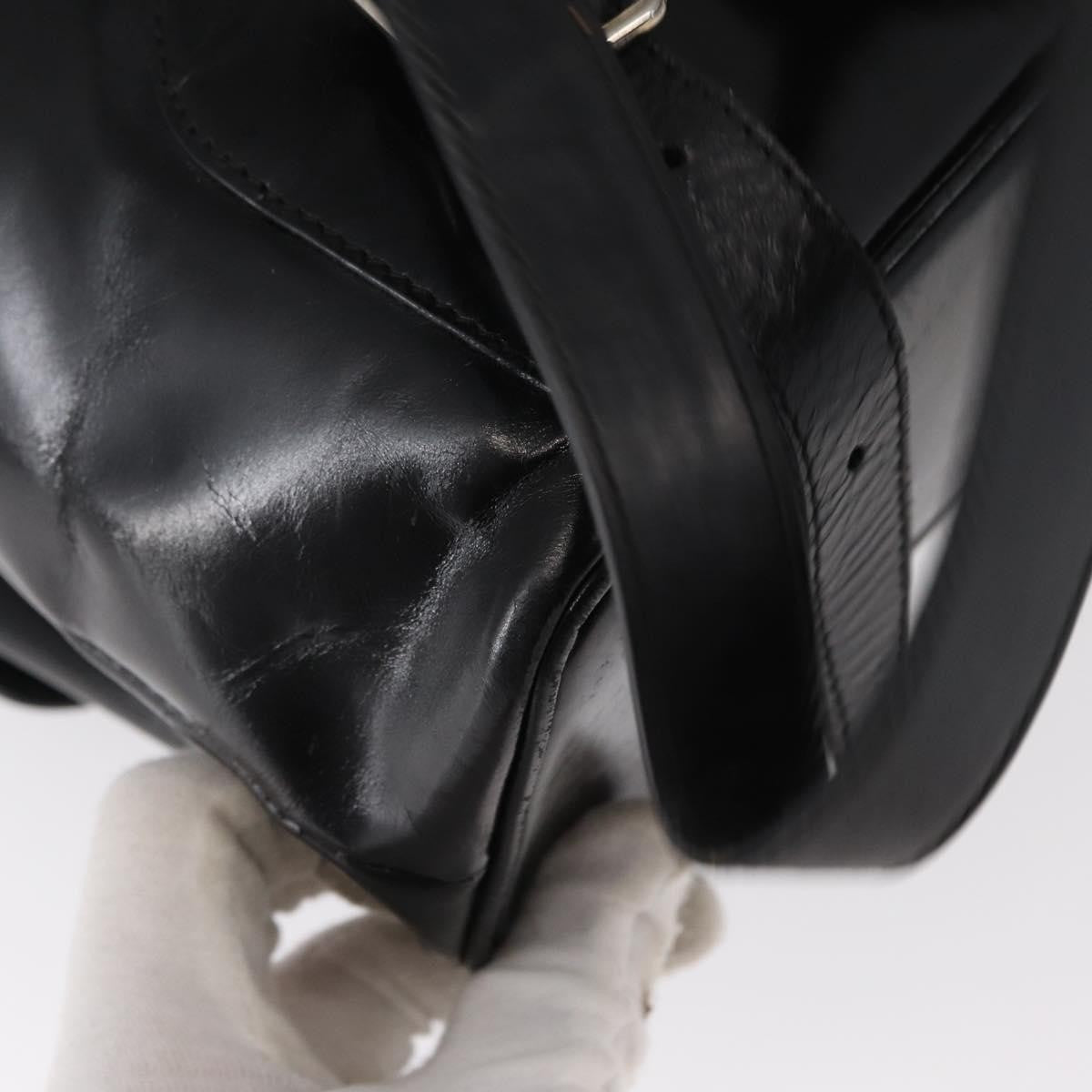 Gucci Vintage Bamboo Leather Black Leather Backpack Bag (Pre-Owned)