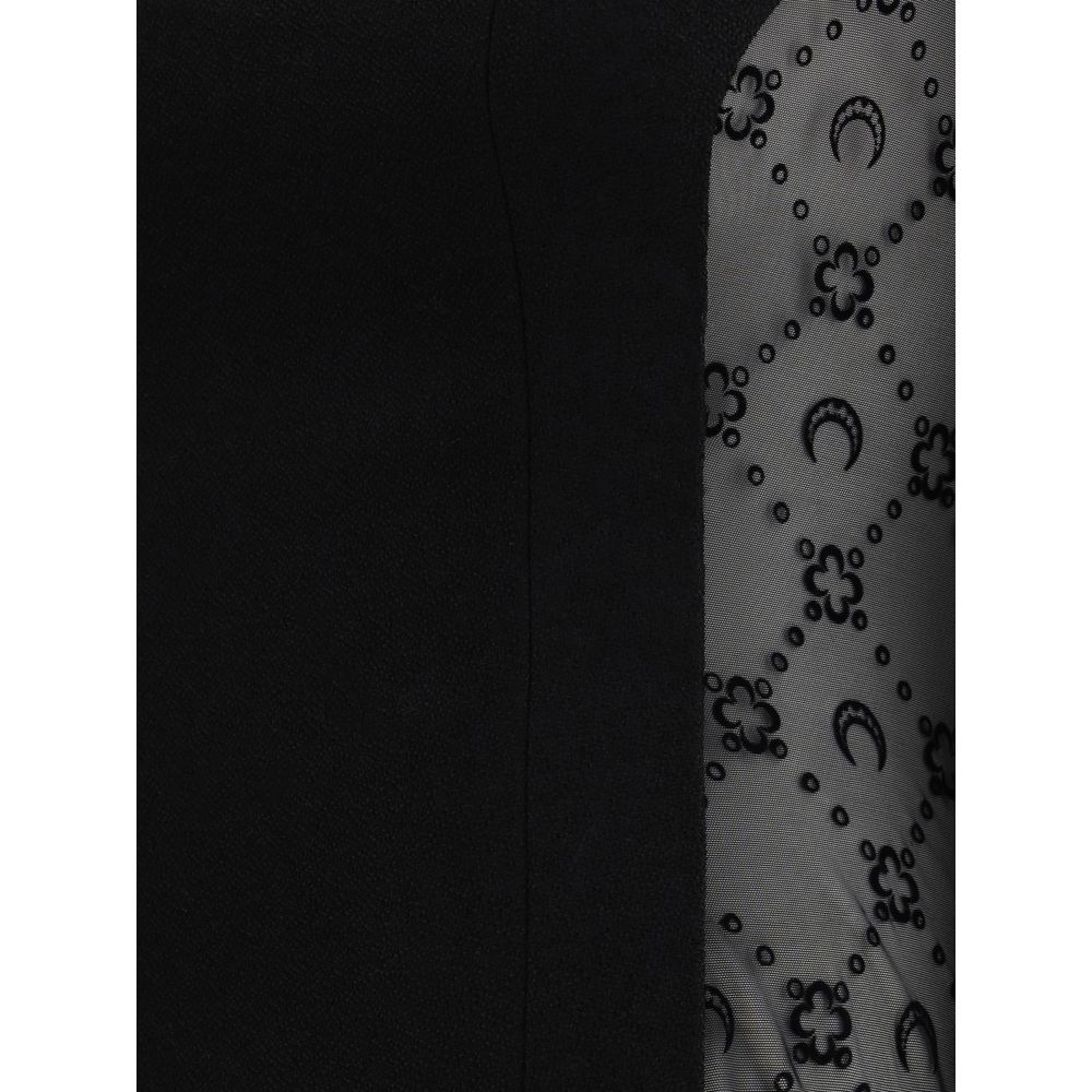 Marine Serre Black Wool Casual Women's Dress