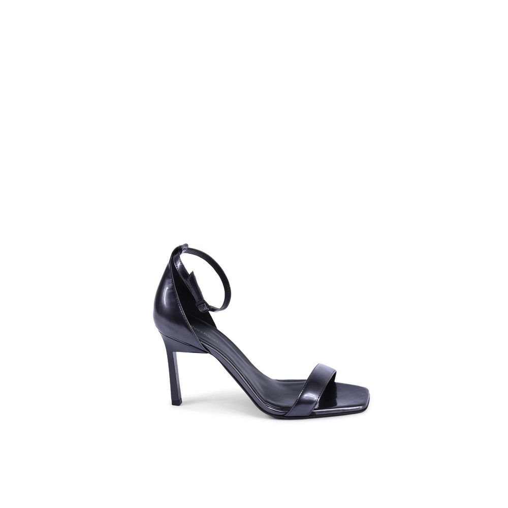 Calvin Klein Black Leather Stiletto Heel Women's Sandals
