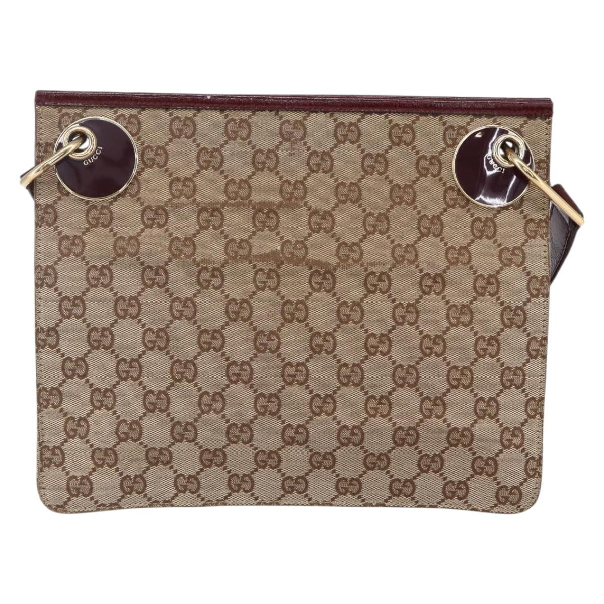 Gucci Eclipse Messenger Gg Canvas Beige Canvas Shoulder Bag Bag (Pre-Owned)