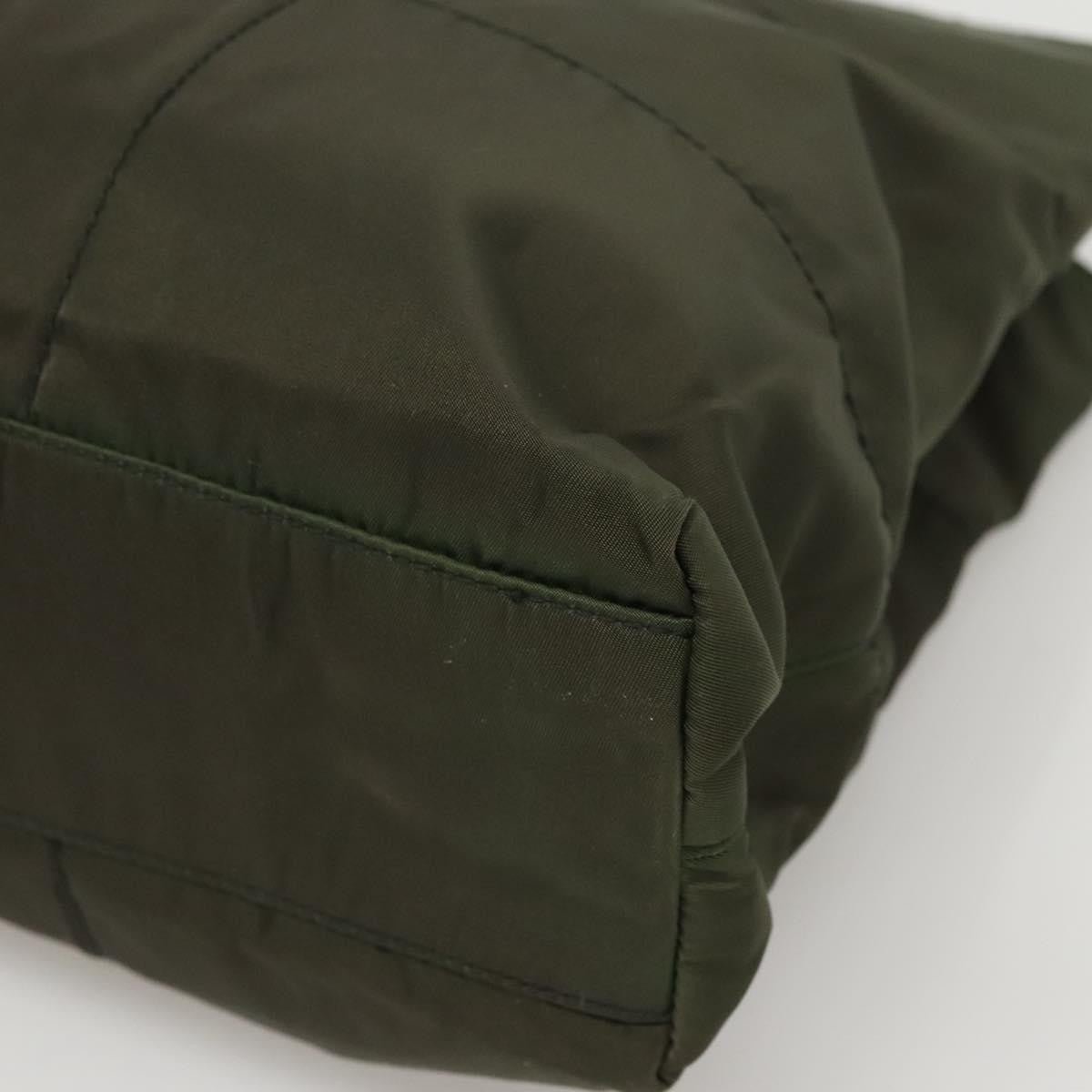 Prada Vintage Tessuto Khaki Nylon Shoulder Bag Bag (Pre-Owned)