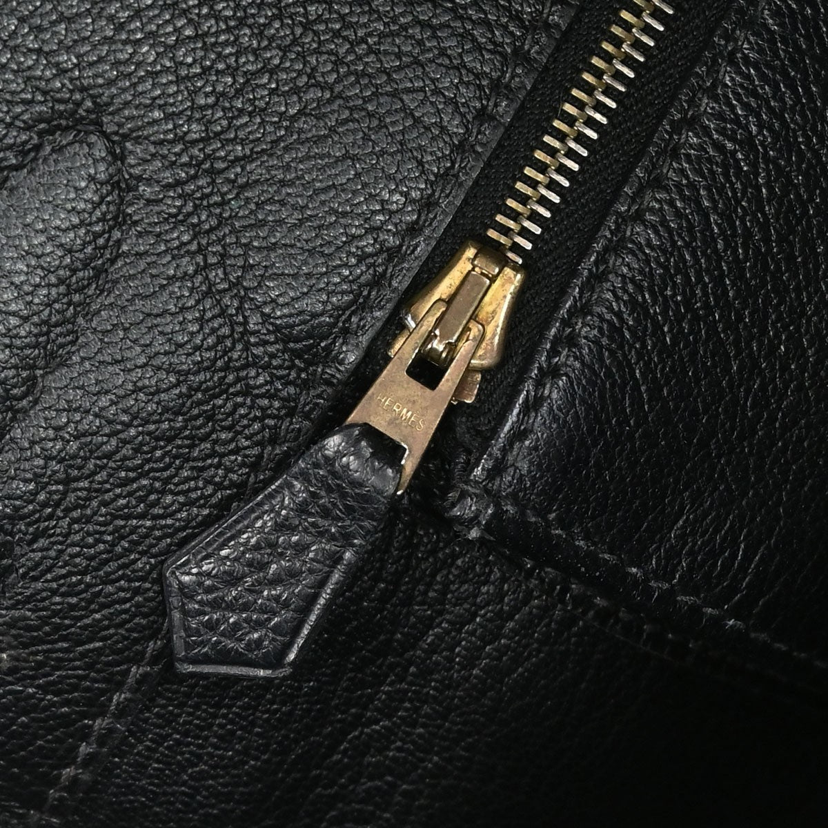 Hermes Birkin Black Togo With Gold Hardware Black Leather Handbag (Pre-Owned)