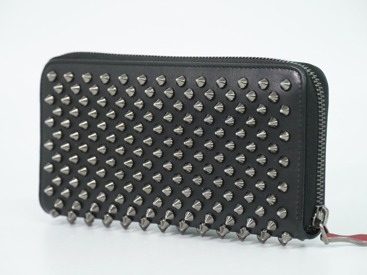 Christian Louboutin Panettone Spiked Leather Black Leather Wallets Accessory (Pre-Owned)