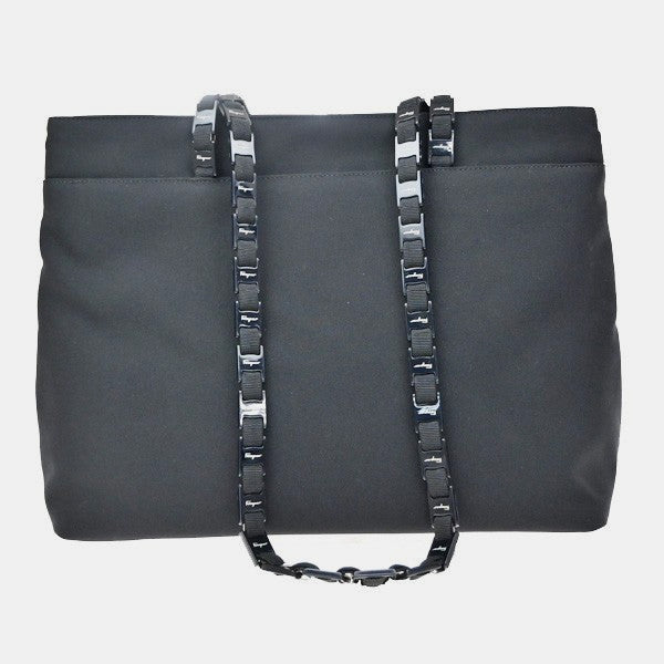 Salvatore Ferragamo Vala Tote Nylon Black Nylon Tote Bag Bag (Pre-Owned)