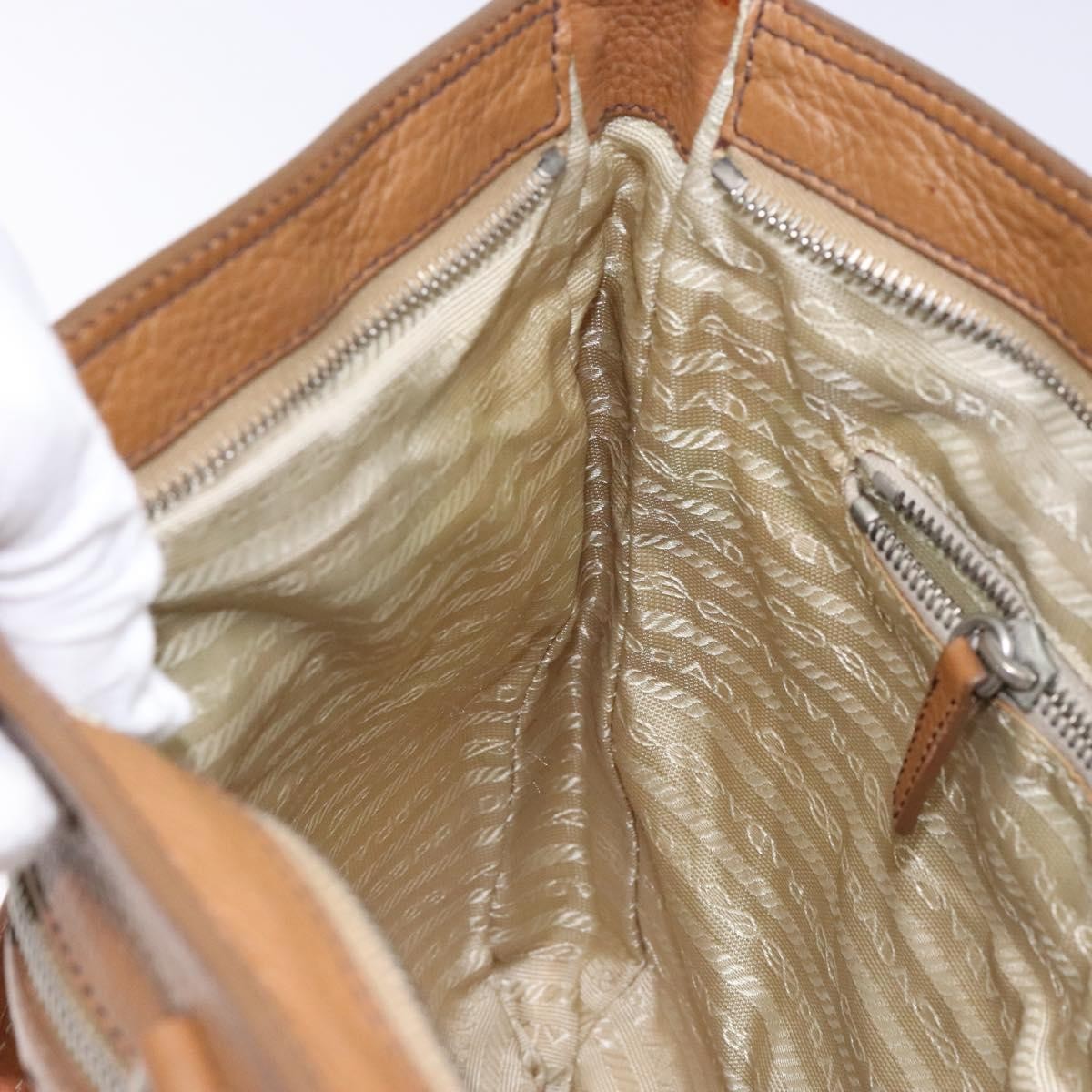 Prada Vintage Convertible Tote Canvas And Leather Beige Canvas Tote Bag Bag (Pre-Owned)