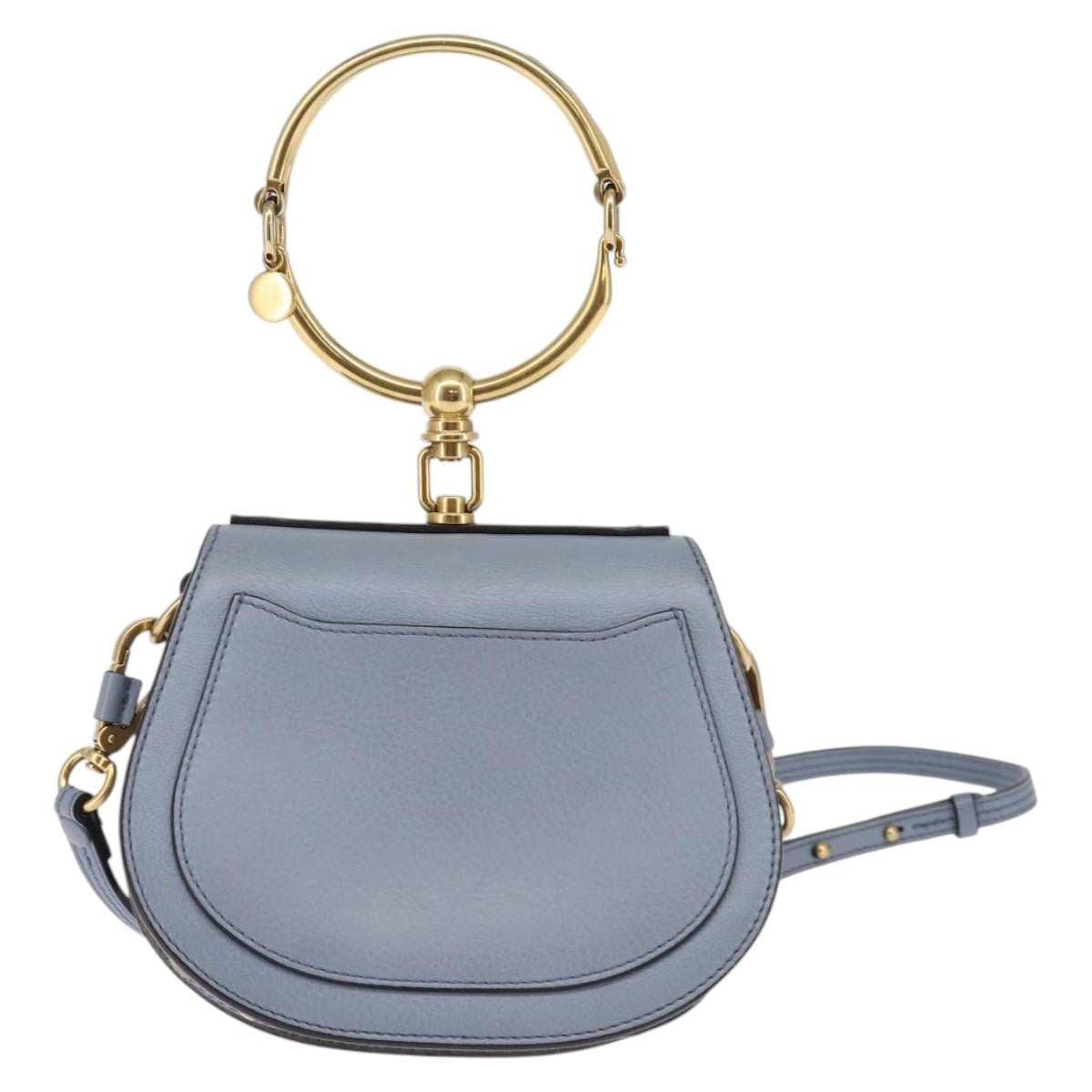 Chloe Nile Leather Blue Leather Handbag (Pre-Owned)