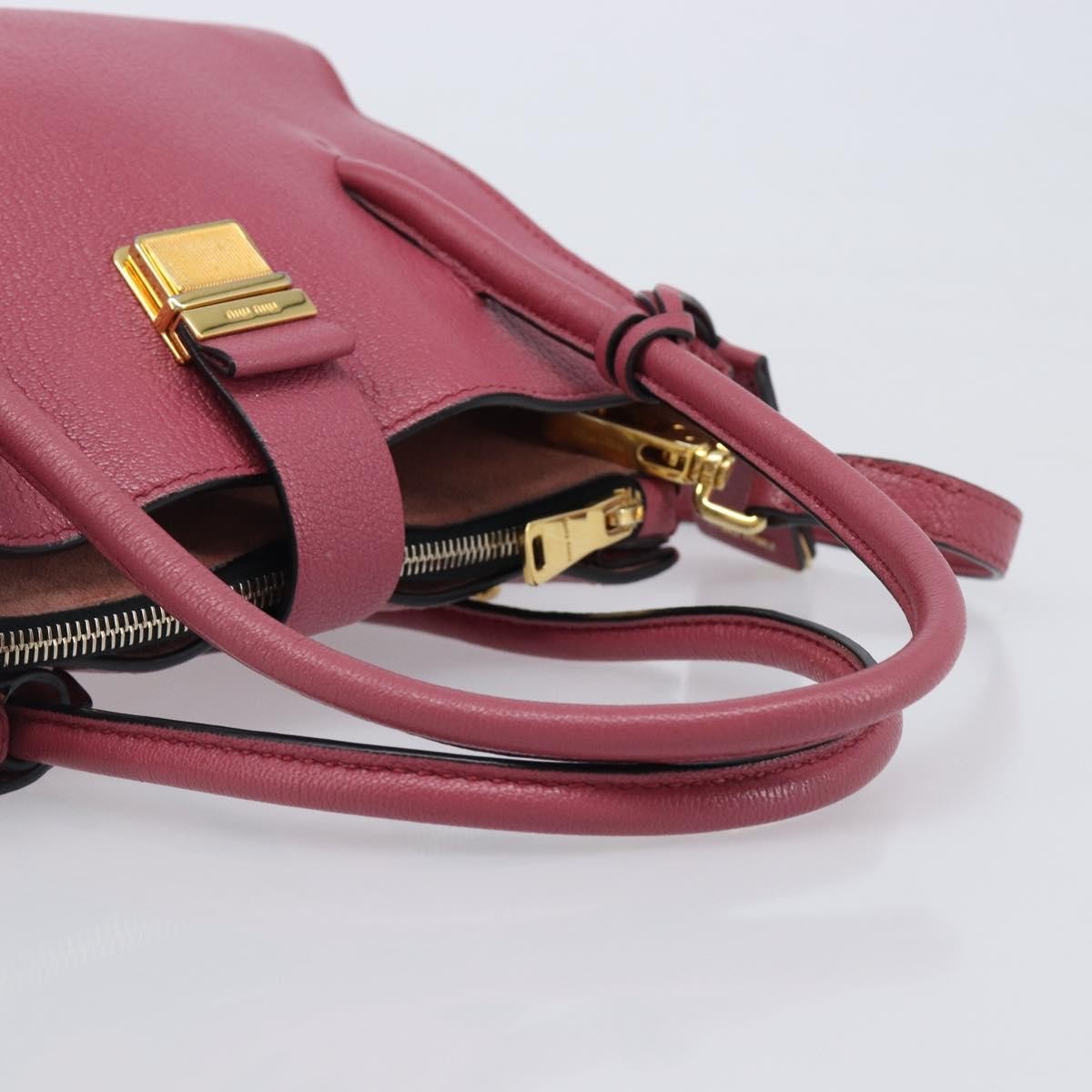 Miu Miu Madras Convertible Compartment Leather Pink Leather Tote Bag Bag (Pre-Owned)