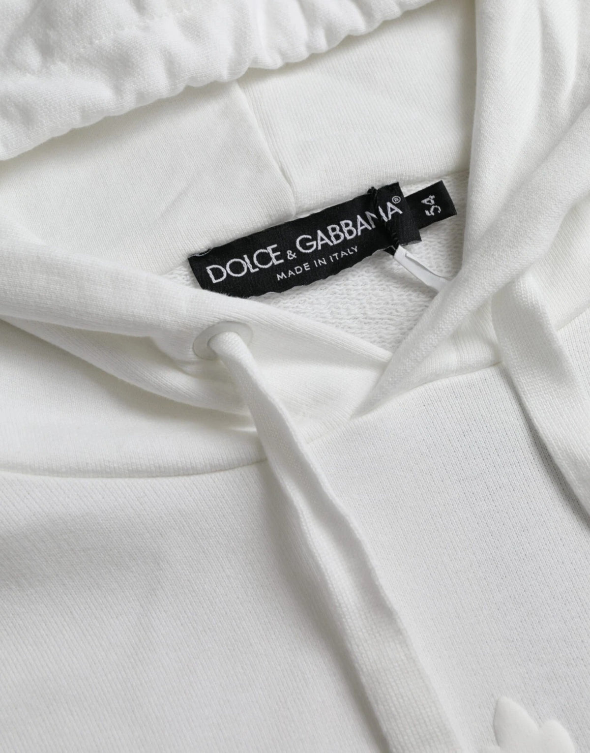 Dolce & Gabbana White Cotton Hooded Pullover Sweatshirt Men's Men