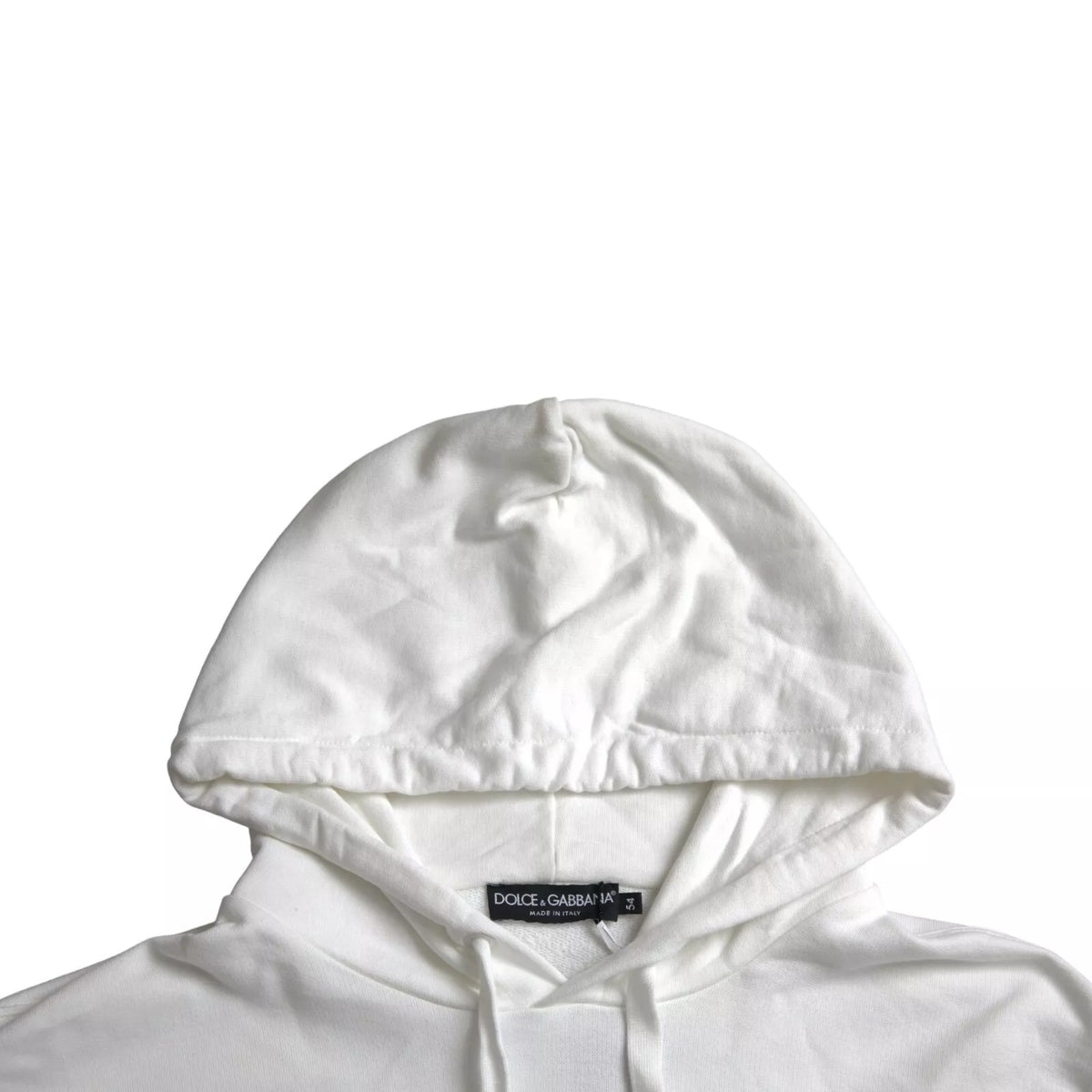 Dolce & Gabbana White Cotton Hooded Pullover Sweatshirt Men's Men