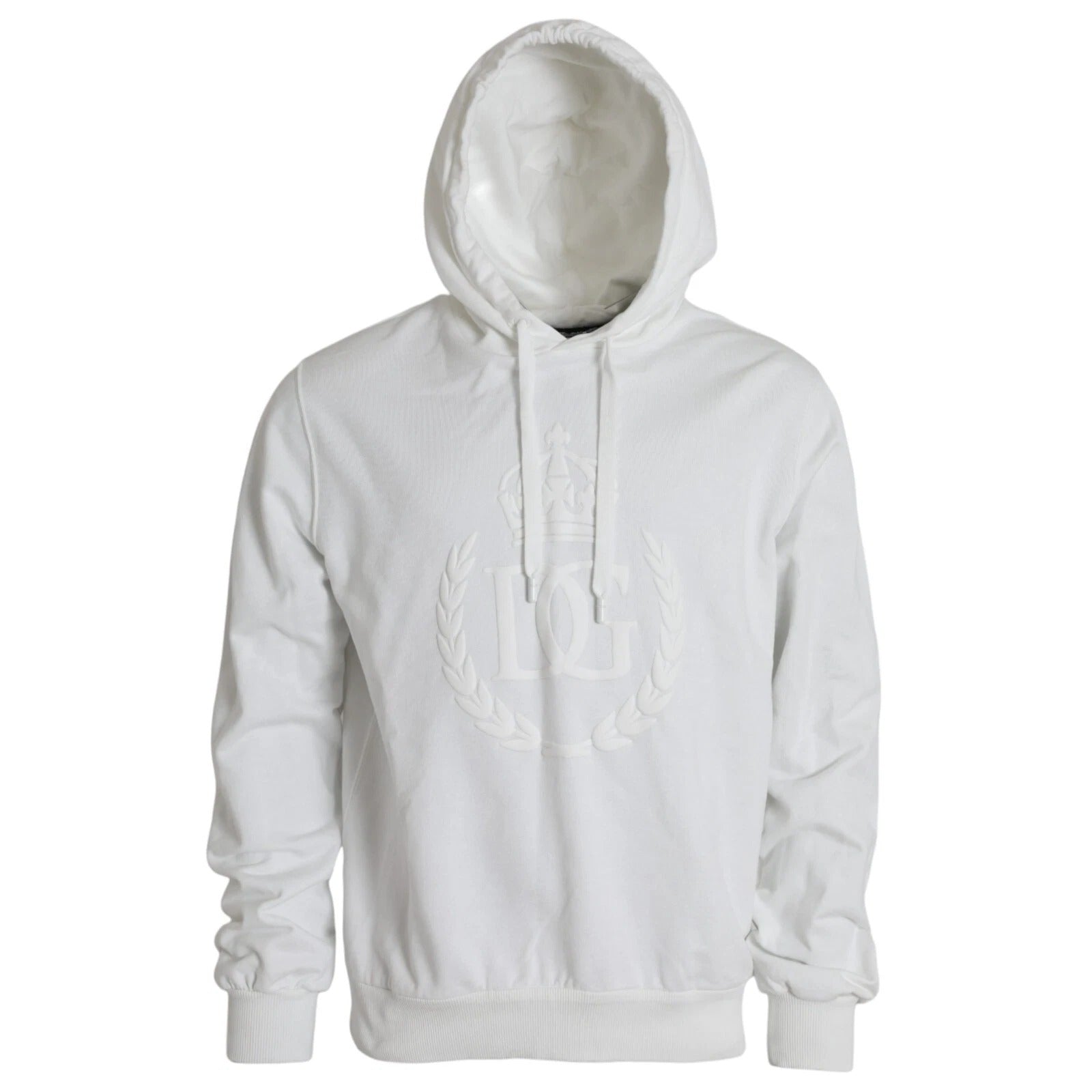 Dolce & Gabbana White Cotton Hooded Pullover Sweatshirt Men's Men