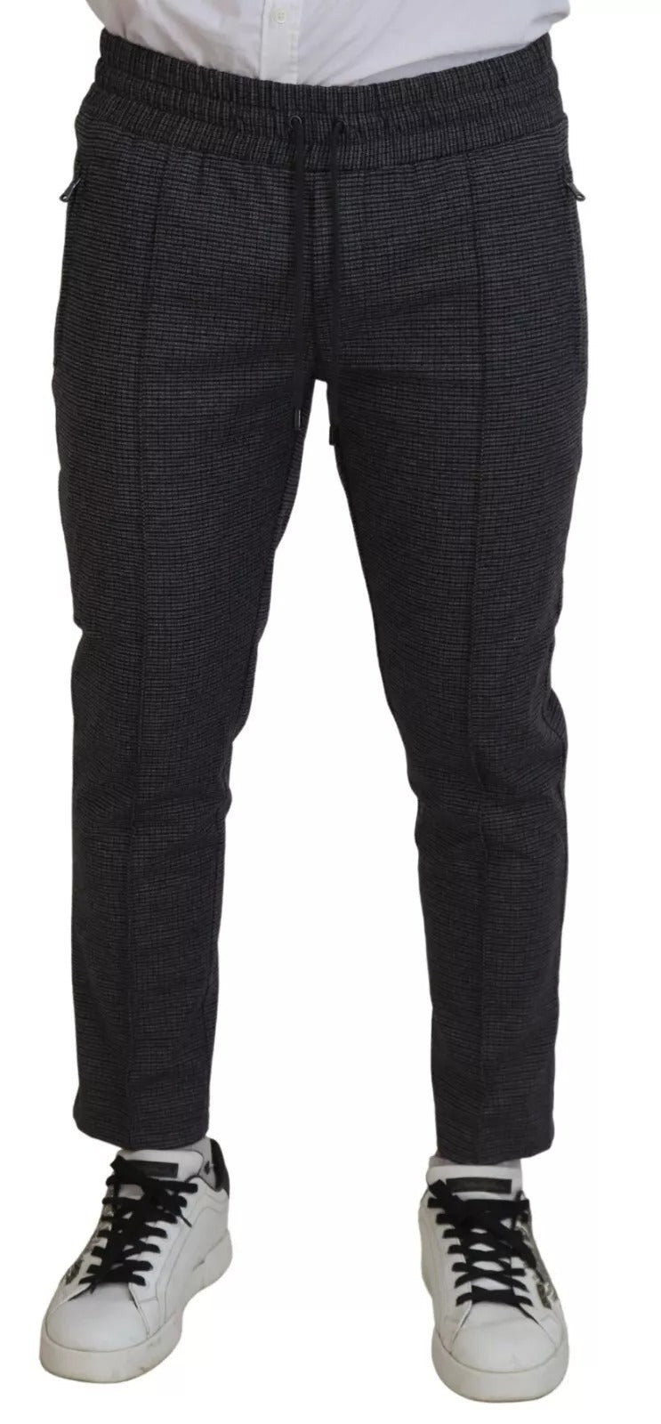 Dolce & Gabbana Gray Striped Wool Skinny Trouser Men's Pants