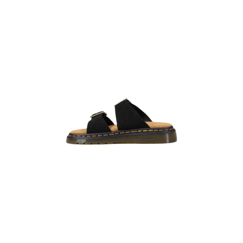 Dr. Martens Black Leather Flat Men's Sandals
