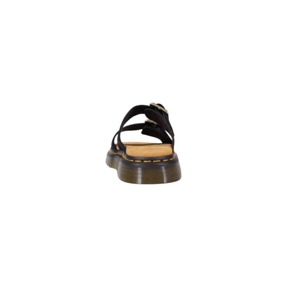 Dr. Martens Black Leather Flat Men's Sandals