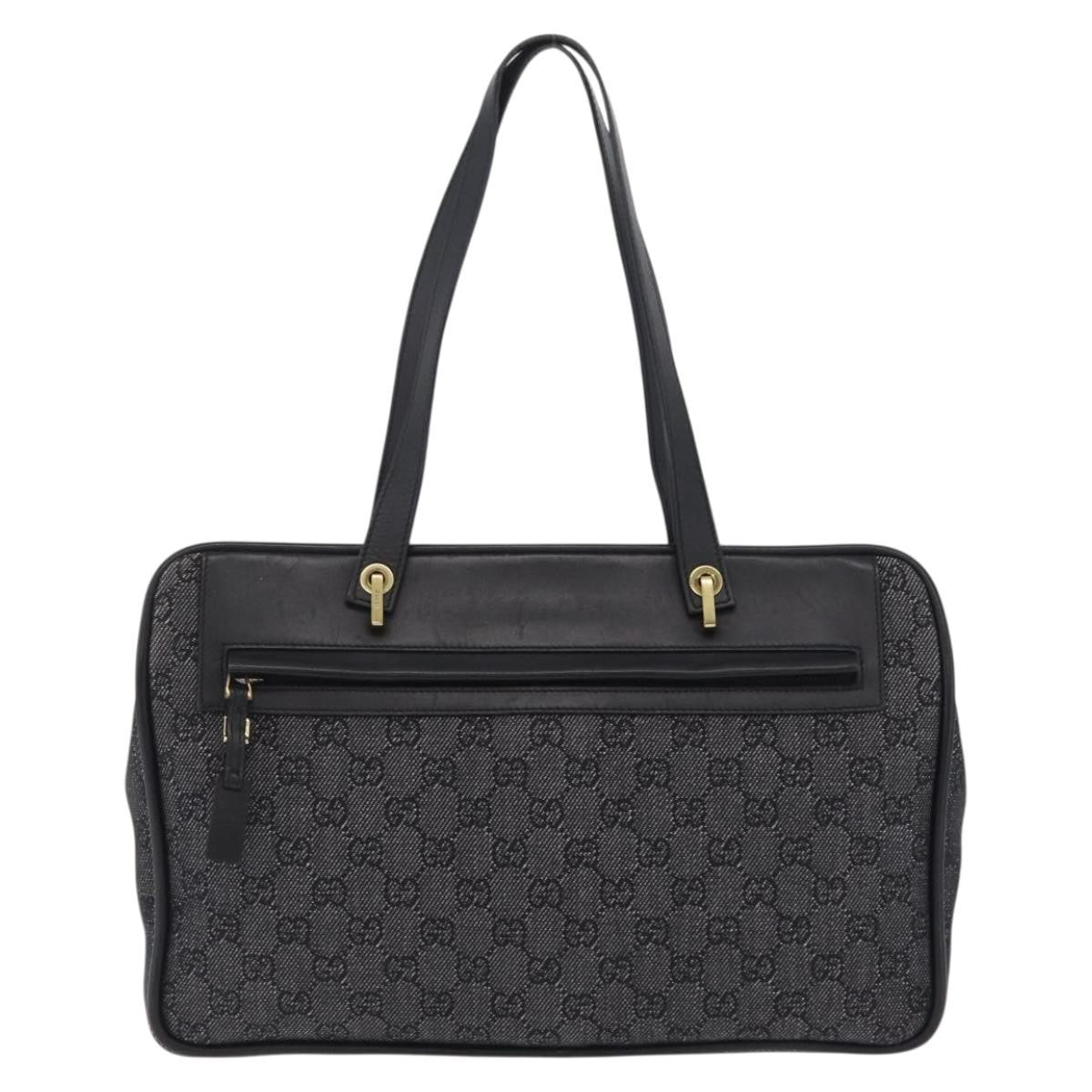 Gucci Gg Canvas Canvas Black Canvas Tote Bag Bag (Pre-Owned)