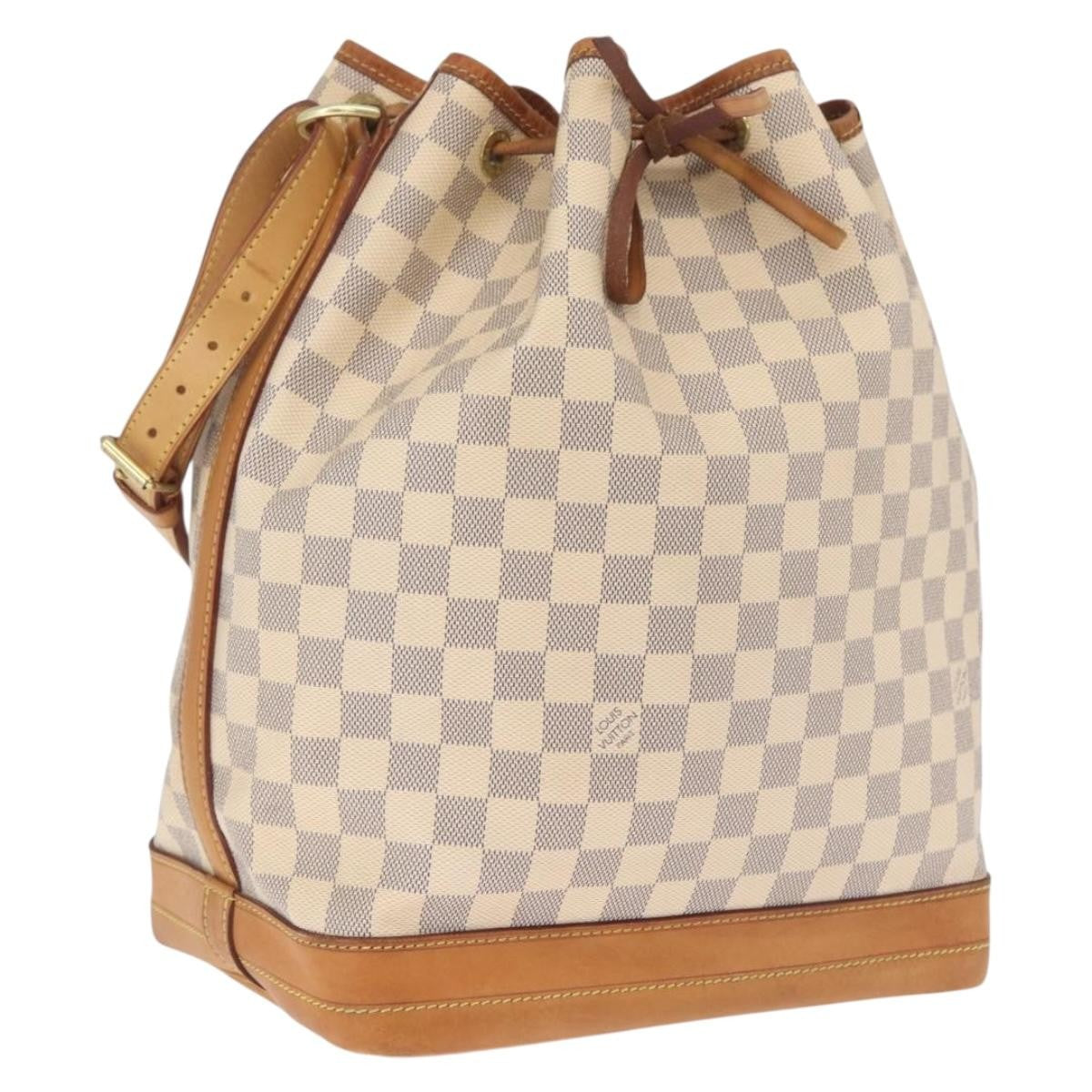 Louis Vuitton Noe Damier White Canvas Shoulder Bag Bag (Pre-Owned)
