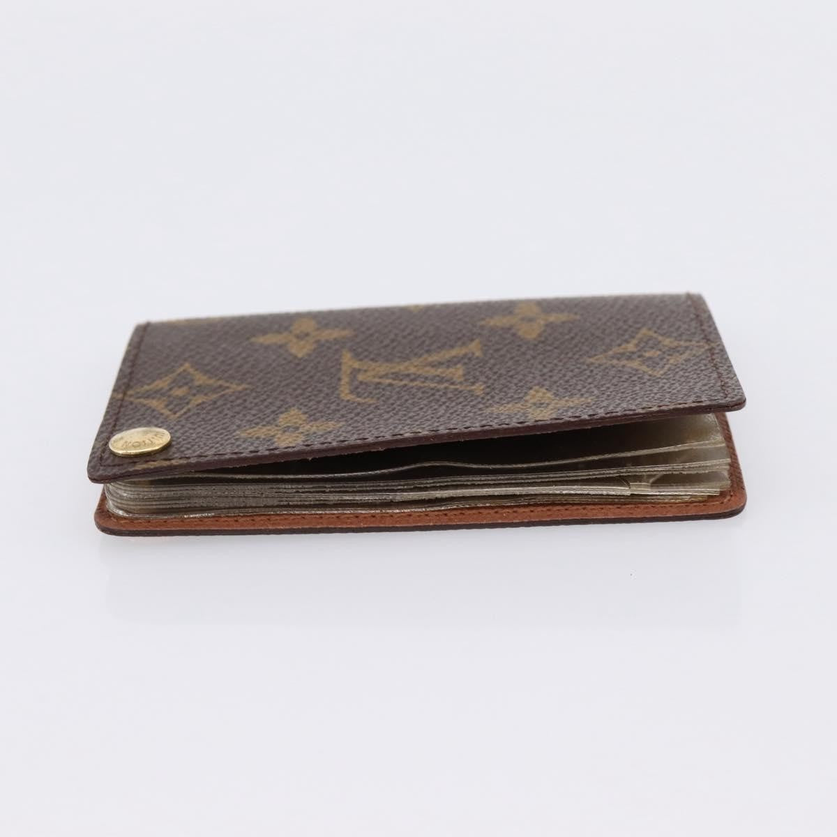Louis Vuitton Porte Cartes Pression Card Case Monogram Canvas Brown Canvas Card Holders Accessory (Pre-Owned)