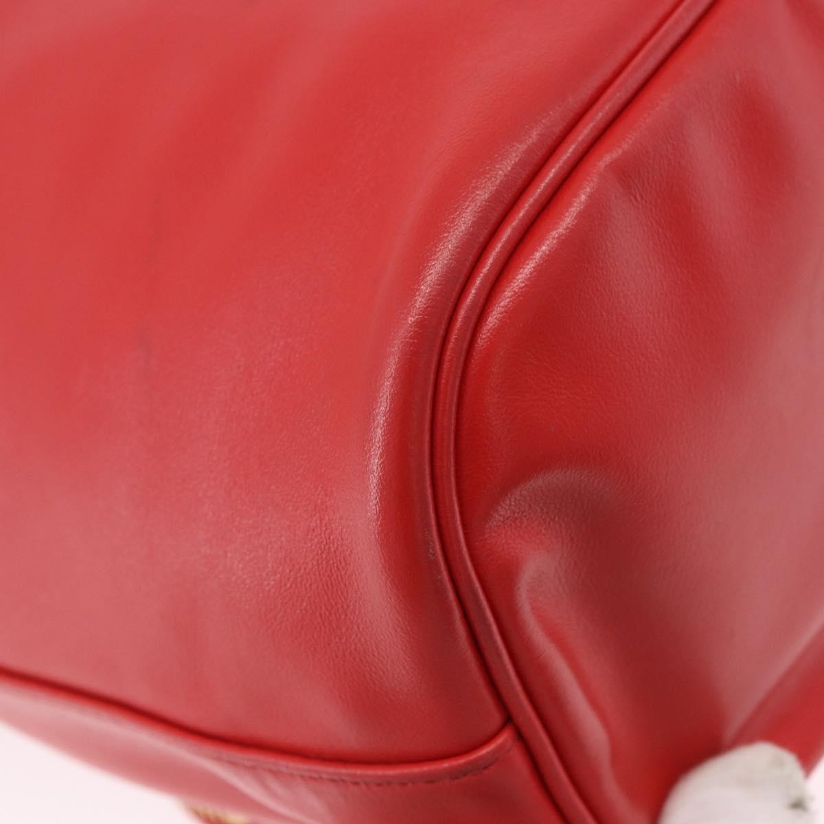 Prada Drawstring Pocket Bucket Soft Calf Red Leather Shoulder Bag Bag (Pre-Owned)