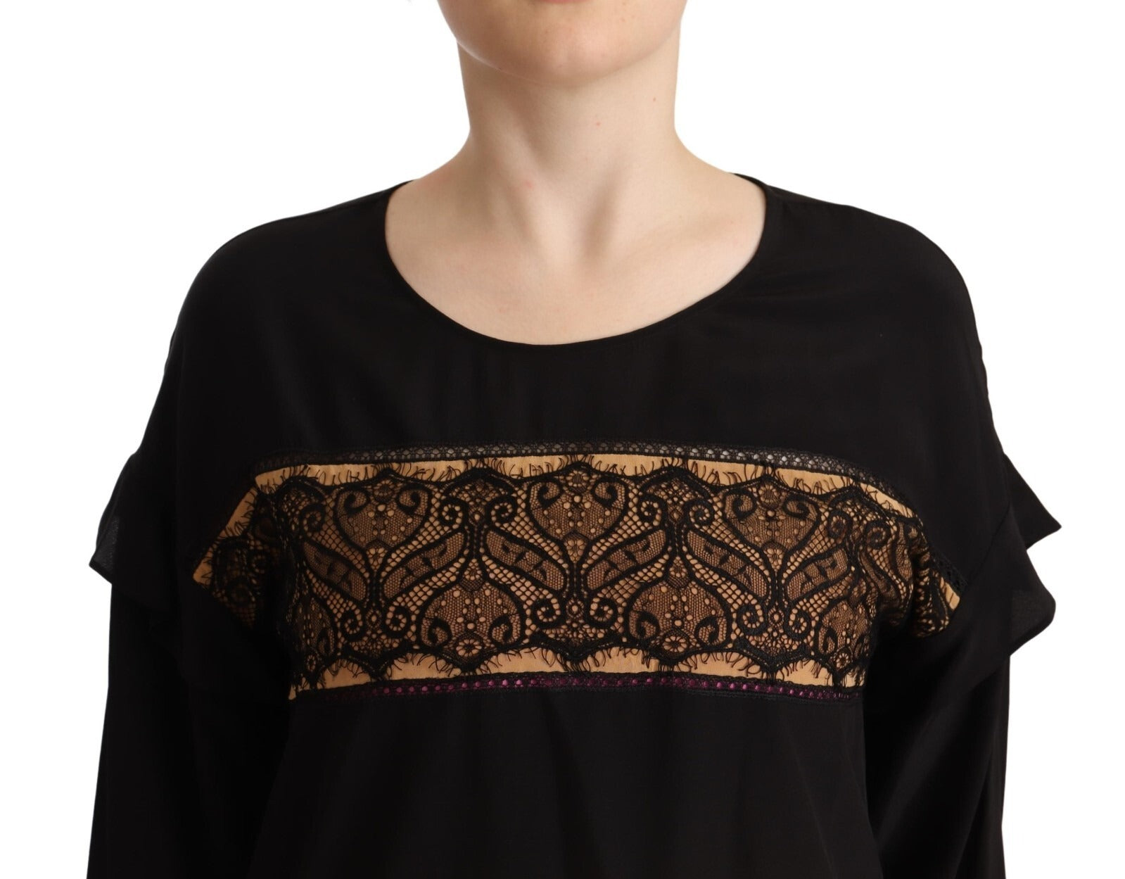 Twinset Multicolor Long Sleeves Round Neck Pullover Women's Sweater (Pre-Owned)
