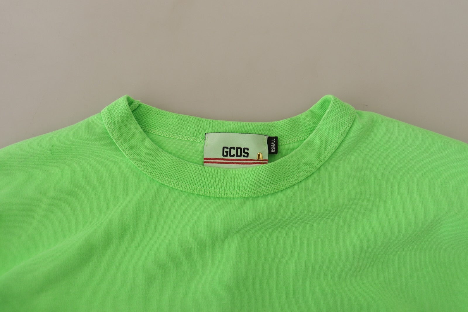 GCDS Mint Green Printed Long Sleeves Cropped Top Women's Sweater