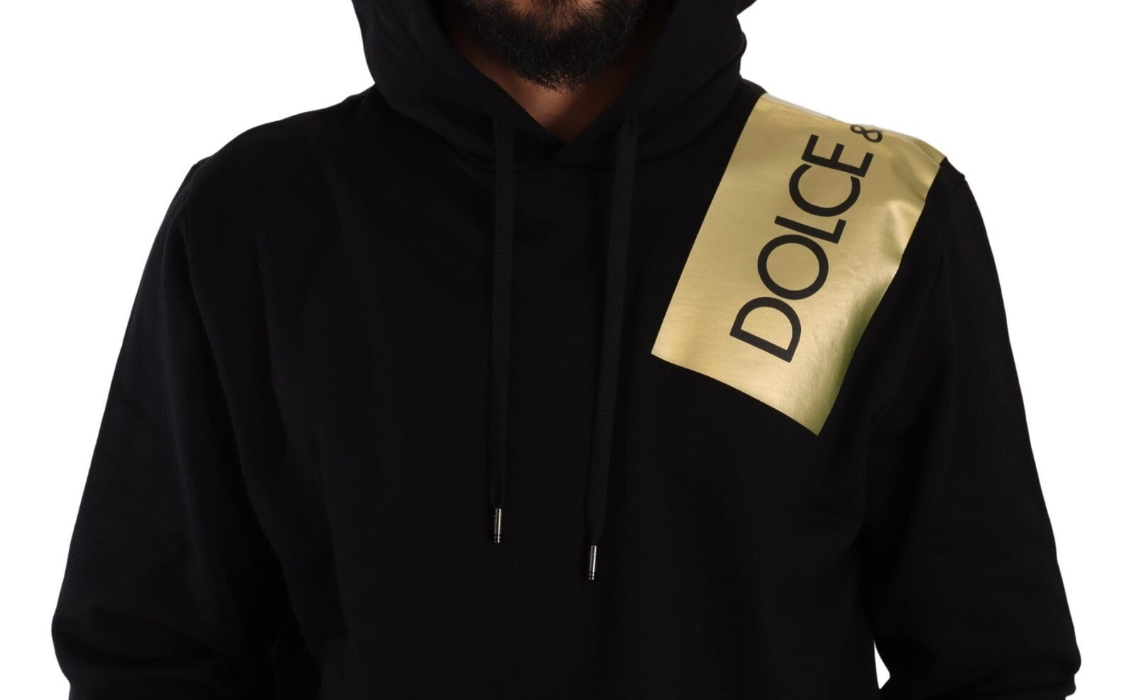 Dolce & Gabbana Black Gold Hooded Cotton Mens Pullover Men's Sweater (Pre-Owned)