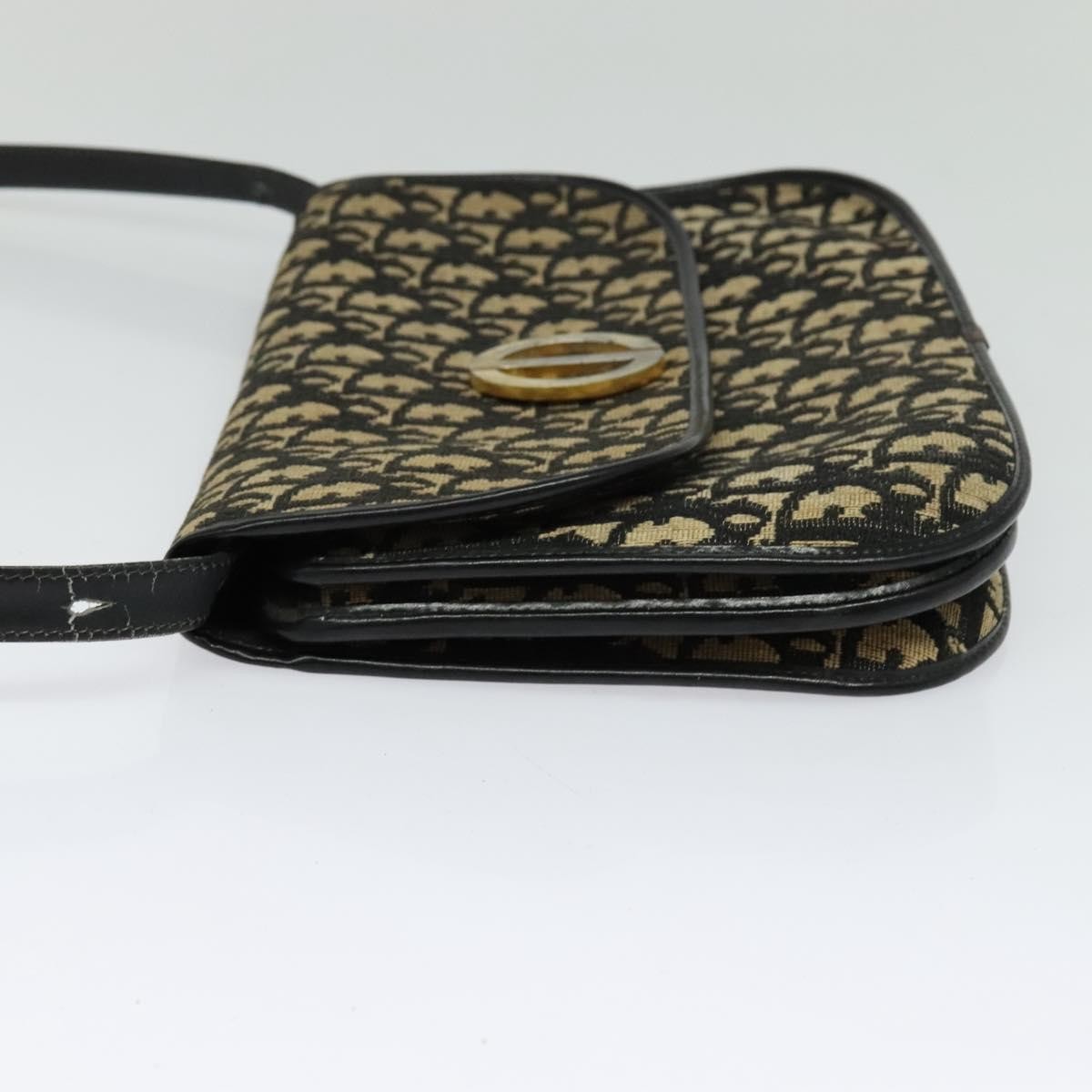 Christian Dior Trotter Shoulder Canvas Navy Canvas Handbag (Pre-Owned)