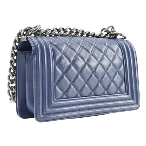 Chanel Boy Blue Leather Shopper Bag (Pre-Owned)
