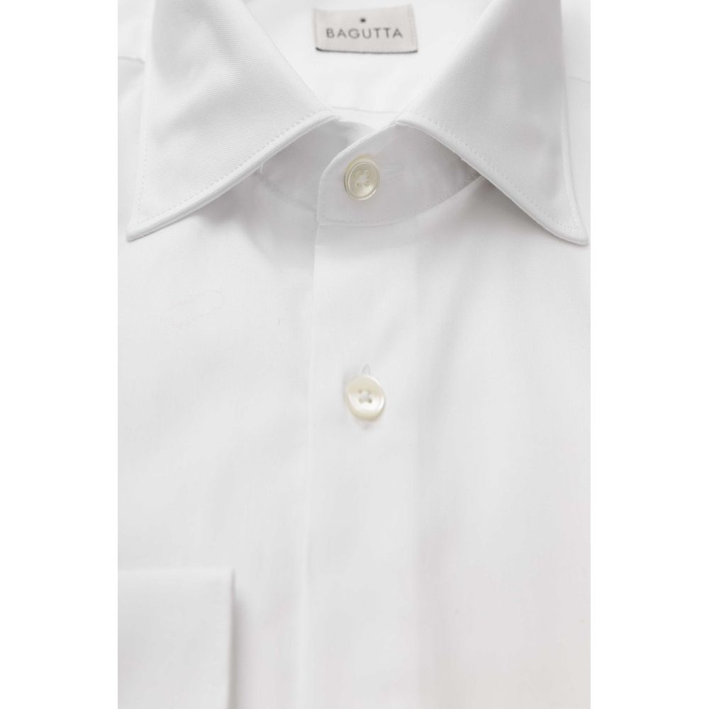 Bagutta White Cotton Dress Men's Shirt