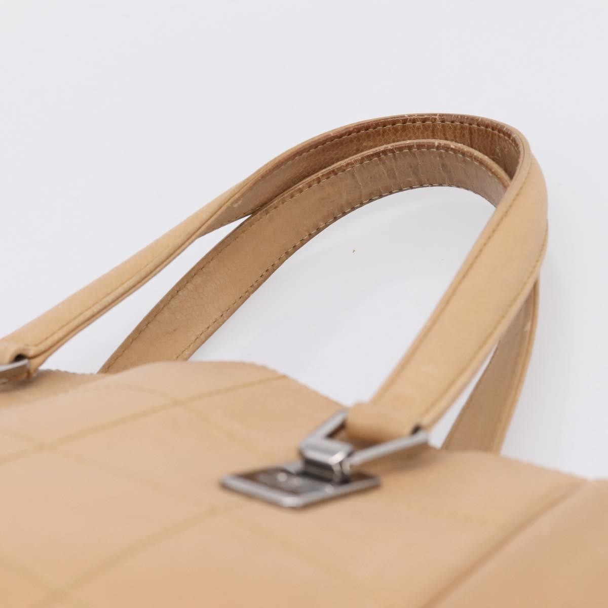 Chanel Chocolate Bar Coco Mark Leather Beige Leather Tote Bag Bag (Pre-Owned)