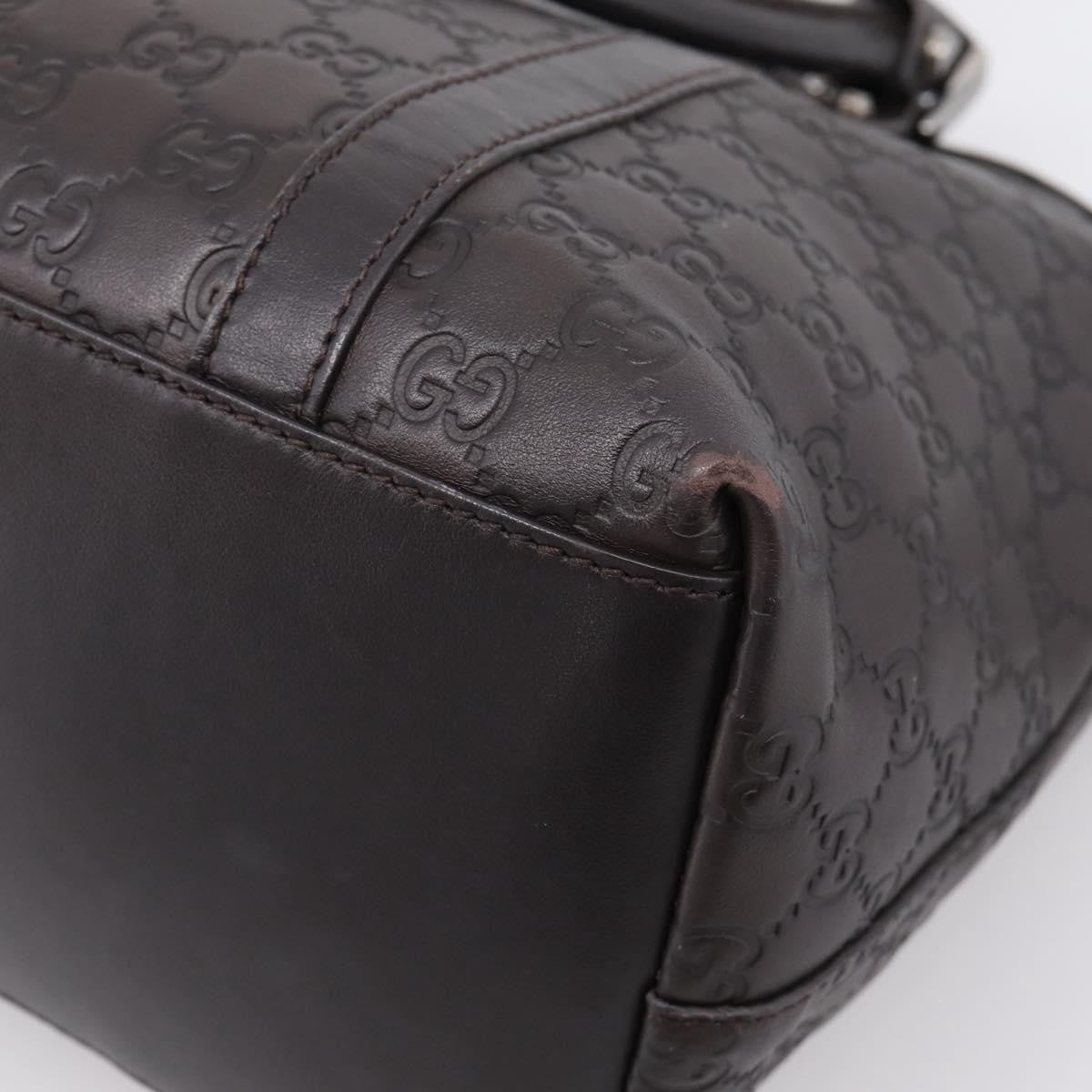 Gucci Gg Charm Convertible Dome Satchel Guccissima Leather Brown Leather Handbag (Pre-Owned)