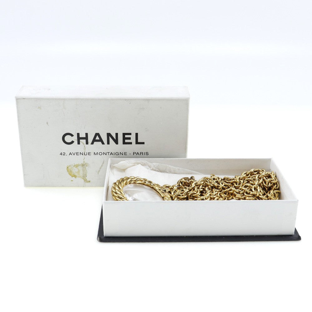 Chanel Vintage Double Cc Pendant Metal Gold Gold_Plated Jewelry (Pre-Owned)