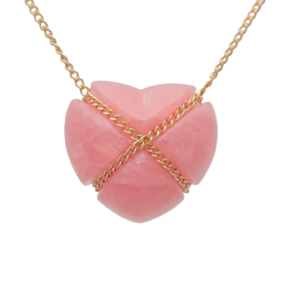 Tiffany & Co. Cross My Heart Pendant 18K Yellow Gold With Amethyst Gold Yellow_Gold Necklace Jewelry (Pre-Owned)