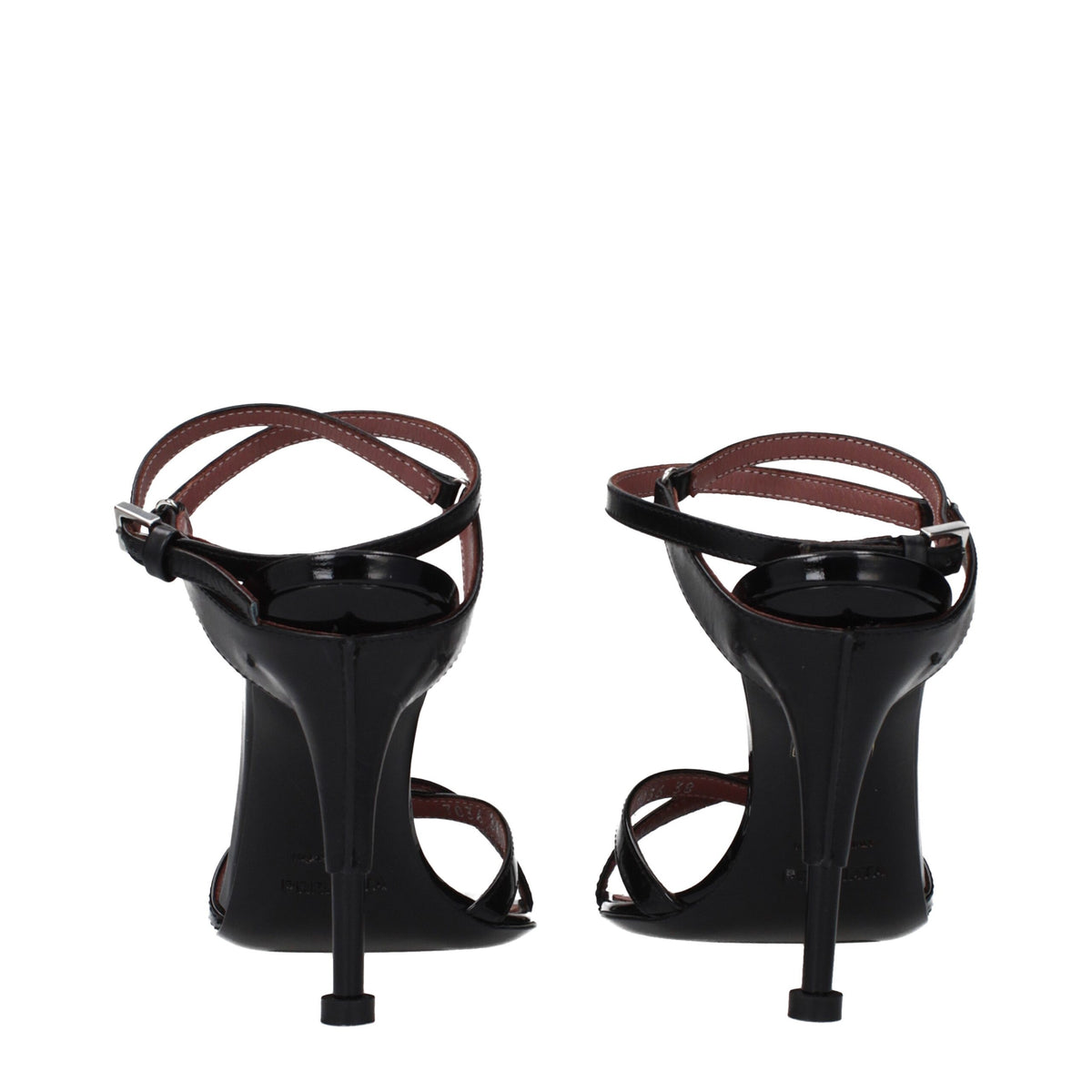 Premiata Black Leather Stiletto Heel Women's Sandals