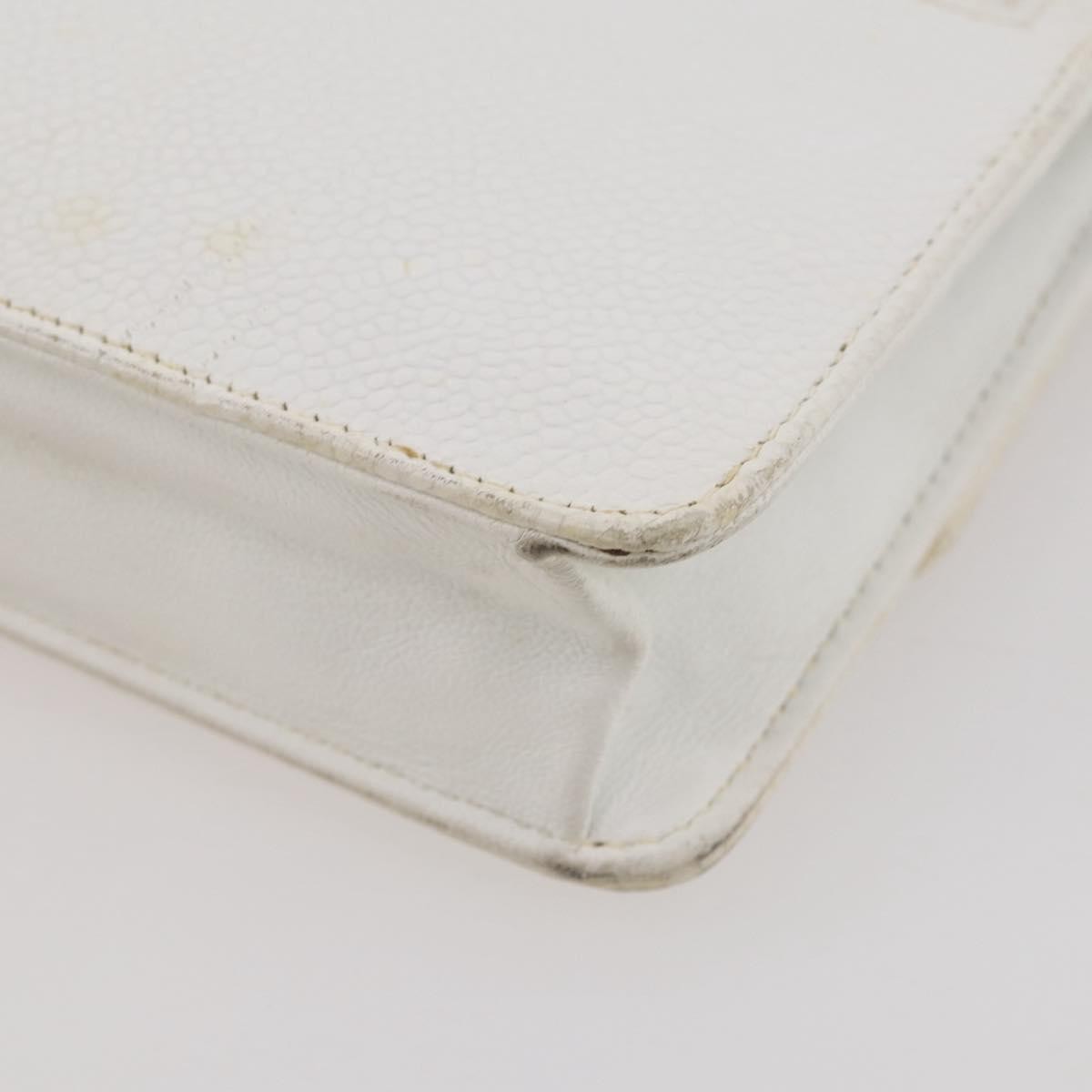 Chanel Vintage Timeless Wallet On Chain Caviar White Leather Crossbody Bag Bag (Pre-Owned)
