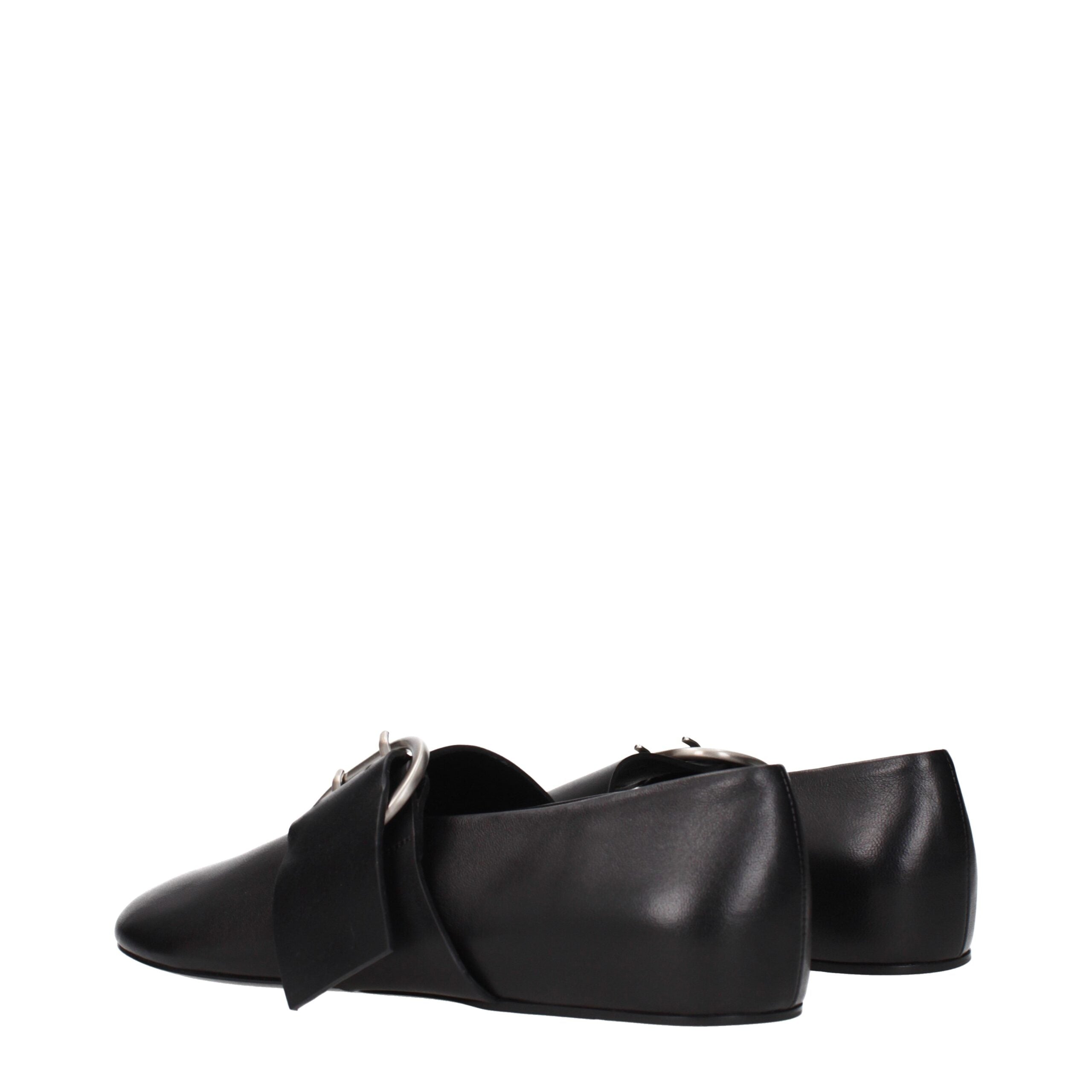 Jil Sander Black Leather Ballet Women's Flats