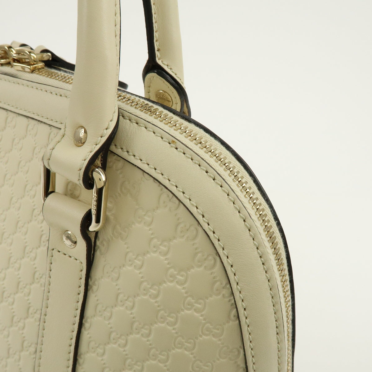 Gucci Convertible Dome Satchel Microguccissima Leather Beige Leather Handbag (Pre-Owned)